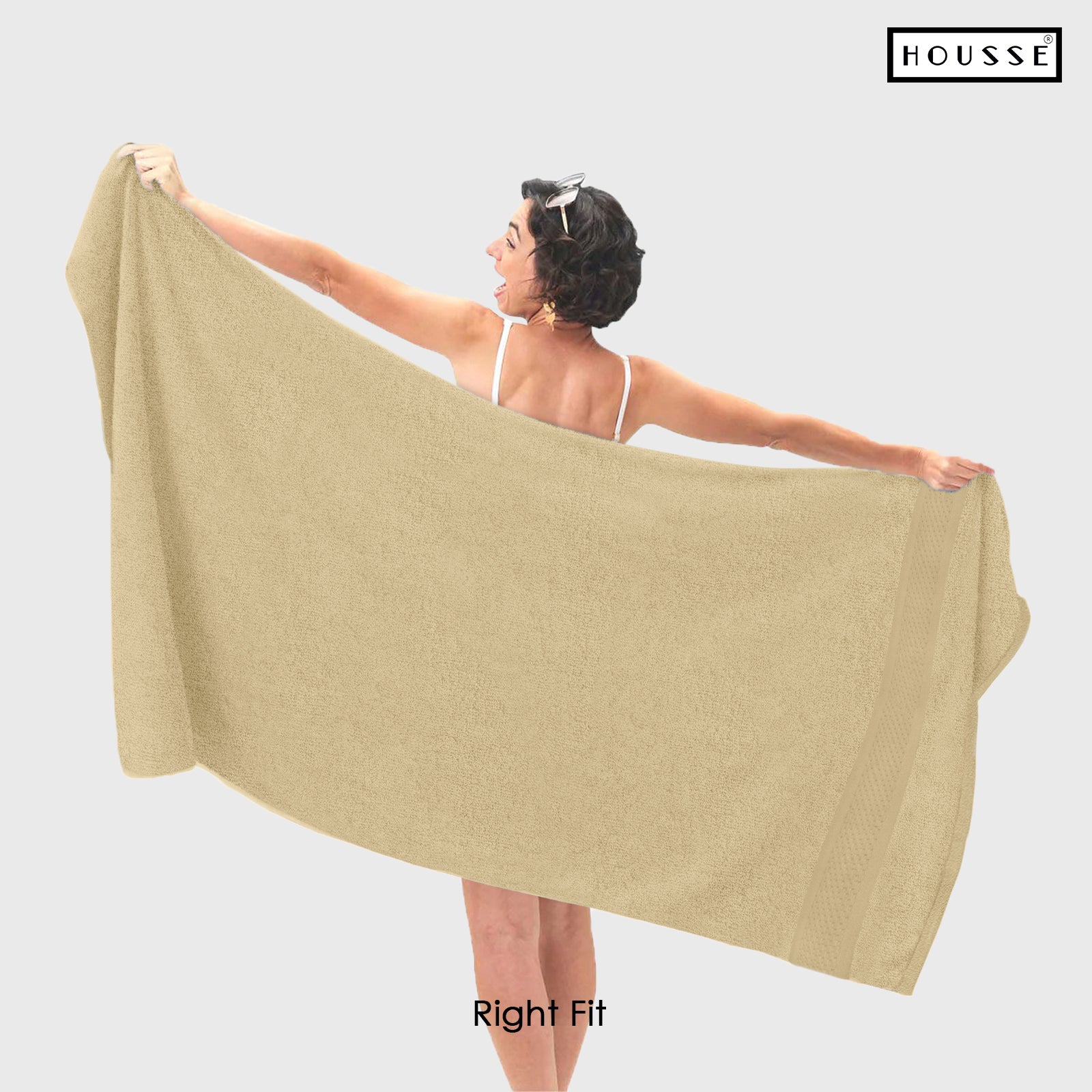 HOUSSE Nexora Cotton Towels | Quick Absorption & Faster Drying Towel | 600 GSM | Cotton Towel for Men/Women | Urban Comfort