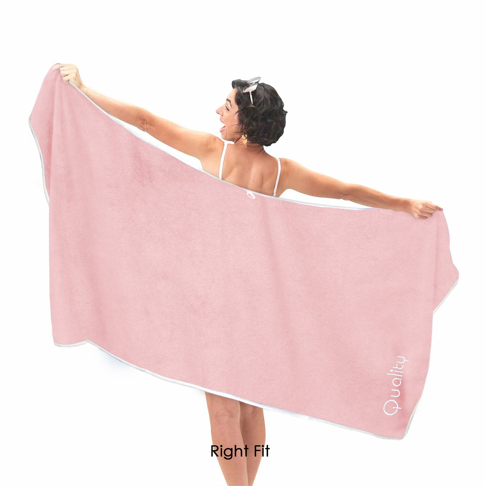 HOUSSE Premium Soft Microfiber Embroidery Bath Towel for Men, Women & Kids, 70x140cm Absorbent Quick-Drying Sweat Towel, 350 GSM Ideal for Gym, Beach, Outdoor