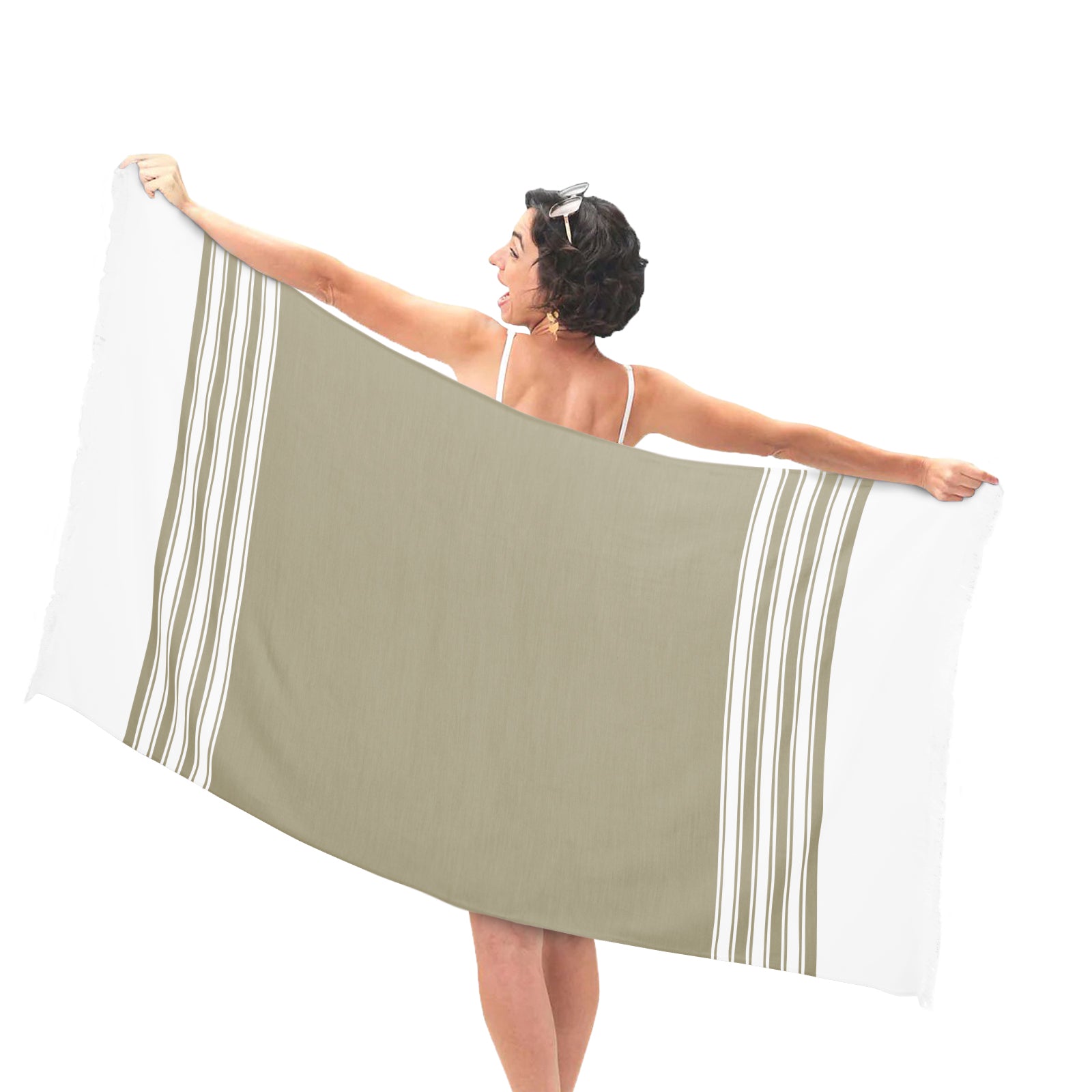 HOUSSE Bold Stripe 100% Bamboo Extra Large Bath Towel | Ultra Soft, Absorbent, Light Weight, & Quick Dry Towel for Bath, Travel, Gym, Beach, Pool, and Yoga | 80 X 160 cms