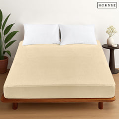HOUSSE Water Proof Terry Cotton Feel Mattress Protector | Ultra Soft Breathable & Hypoallergenic Fitted Bed |