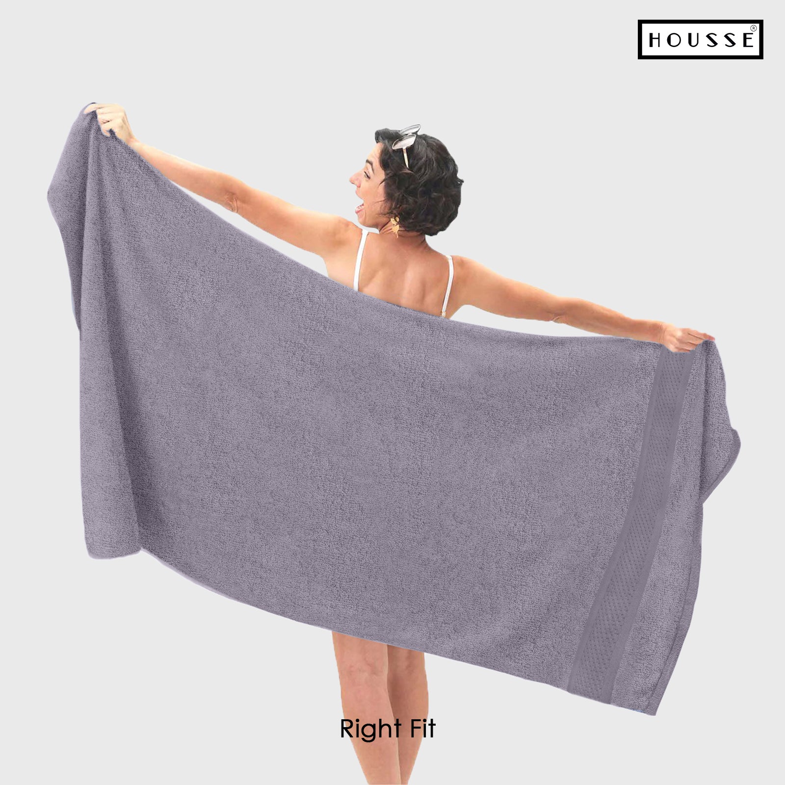 HOUSSE Nexora Cotton Towels | Quick Absorption & Faster Drying Towel | 600 GSM | Cotton Towel for Men/Women | Urban Comfort