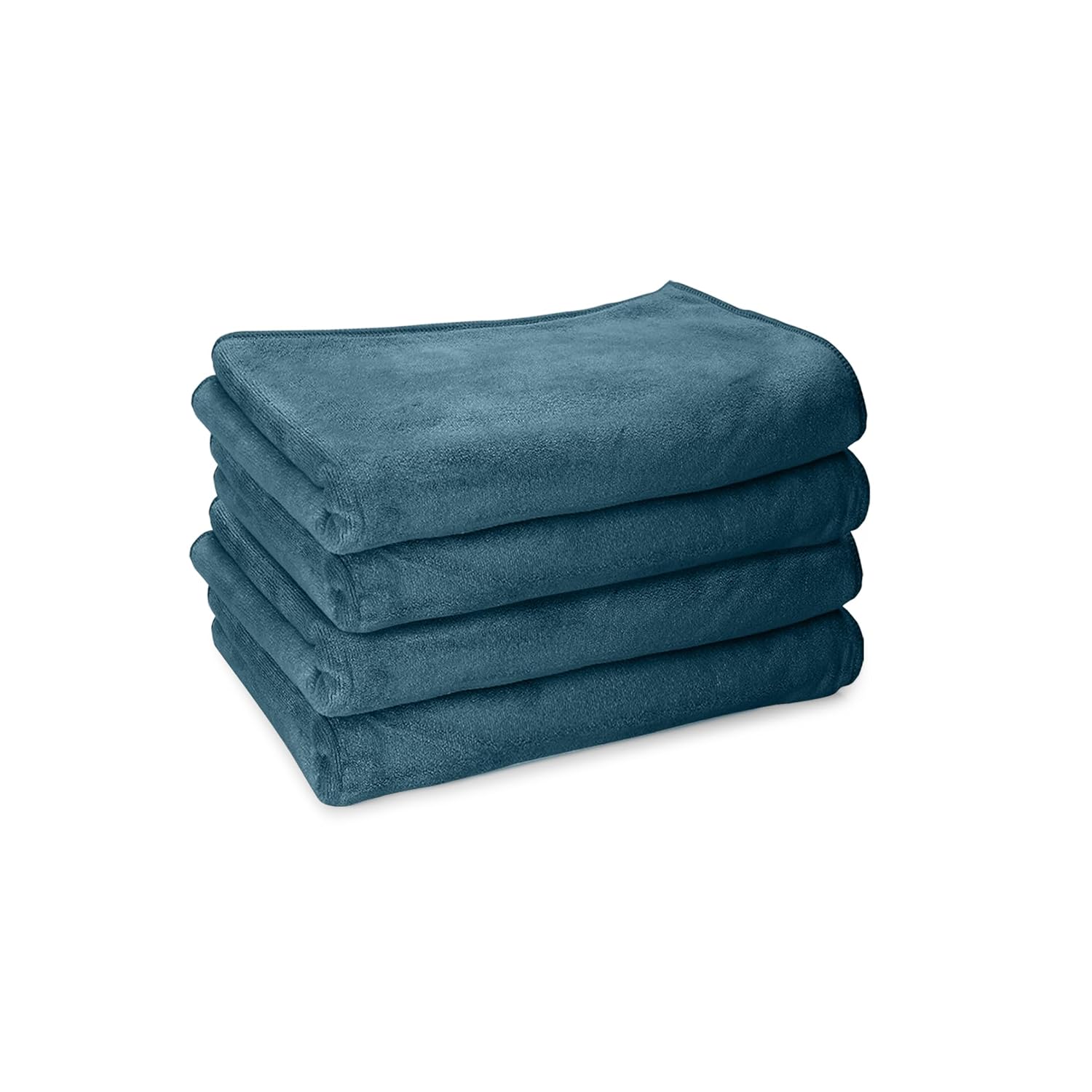 HOUSSE Microfiber Face Towels | Ultra Absorbent, Odour-Free, Quick Dry 450 GSM Face Towel for Home, Gym, Travel, Running and Personal Use | 30x30 cm | Set of 4 in One Colour (Indian Teal, Pack of 4)