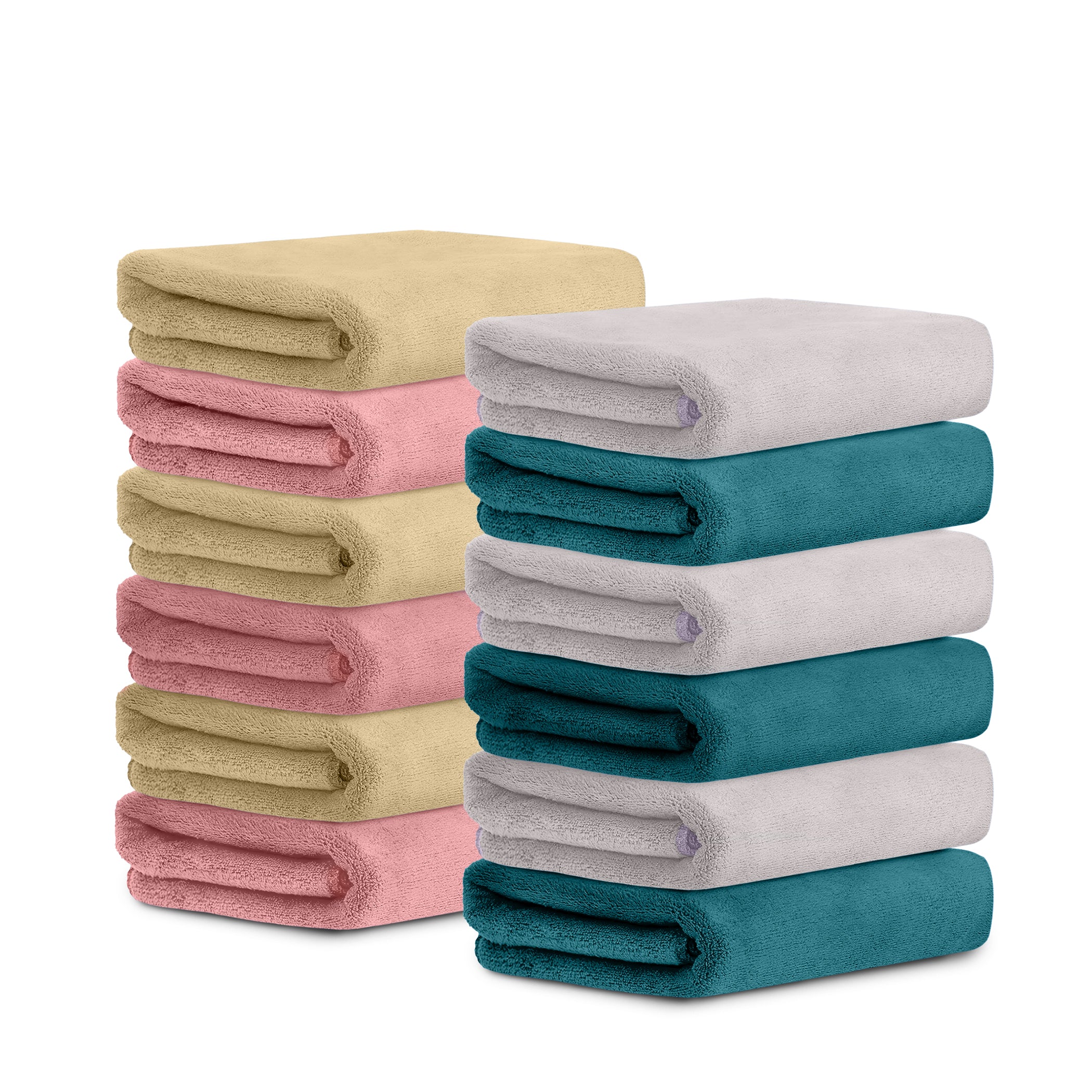 HOUSSE Microfiber Face Towel | Super Soft & Quick Absorbent |Multi Usage 30 x 30 cm, 450 GSM | for All Ages | (Set of 4,and 6)