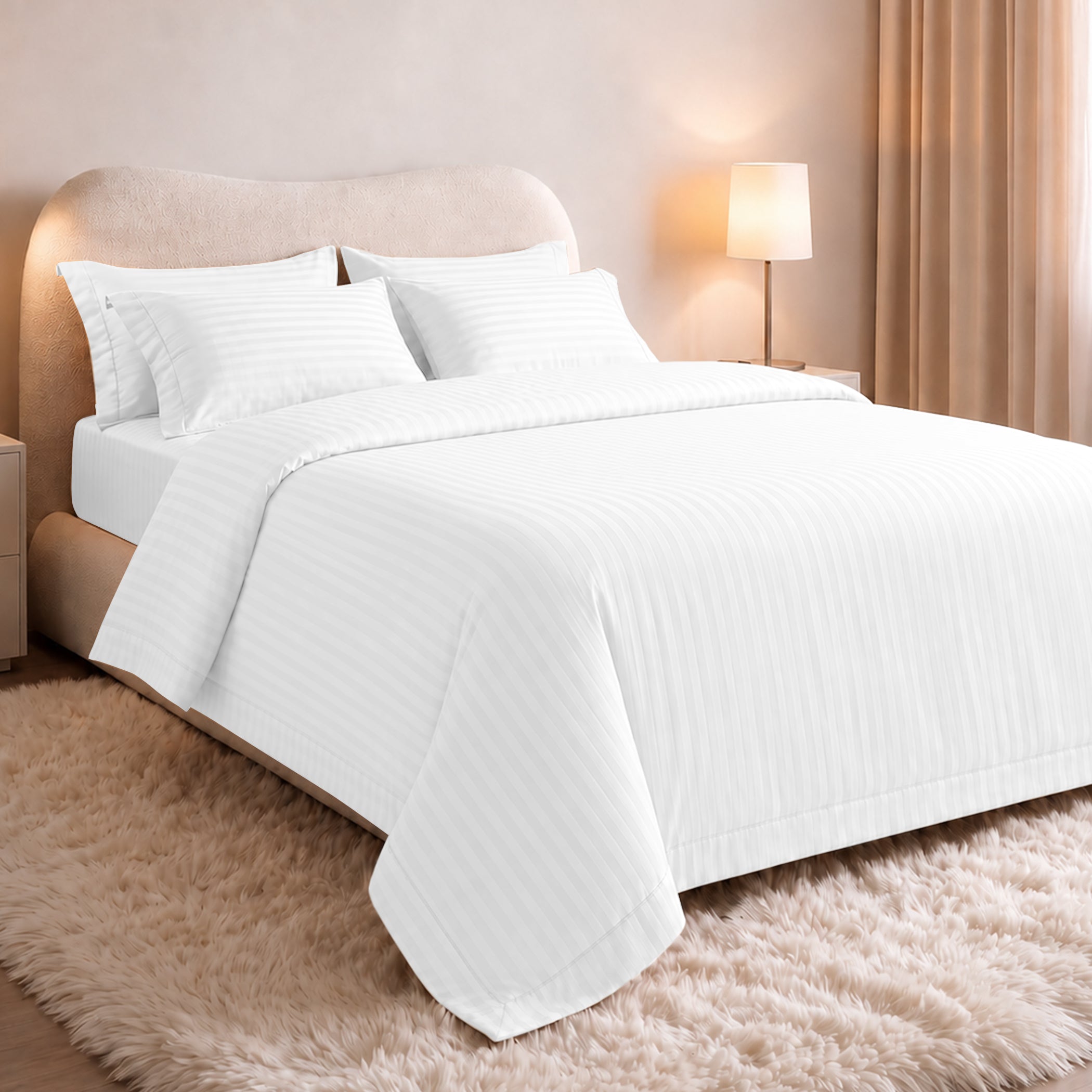 Stripe Glace 400 TC Cotton Bedsheet
