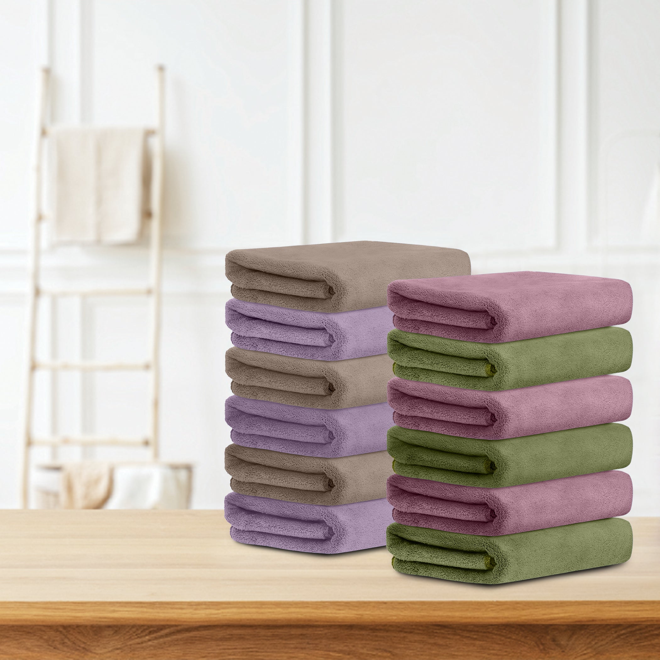HOUSSE Microfiber Face Towel | Super Soft & Quick Absorbent |Multi Usage 30 x 30 cm, 450 GSM | for All Ages | (Set of 4,and 6)