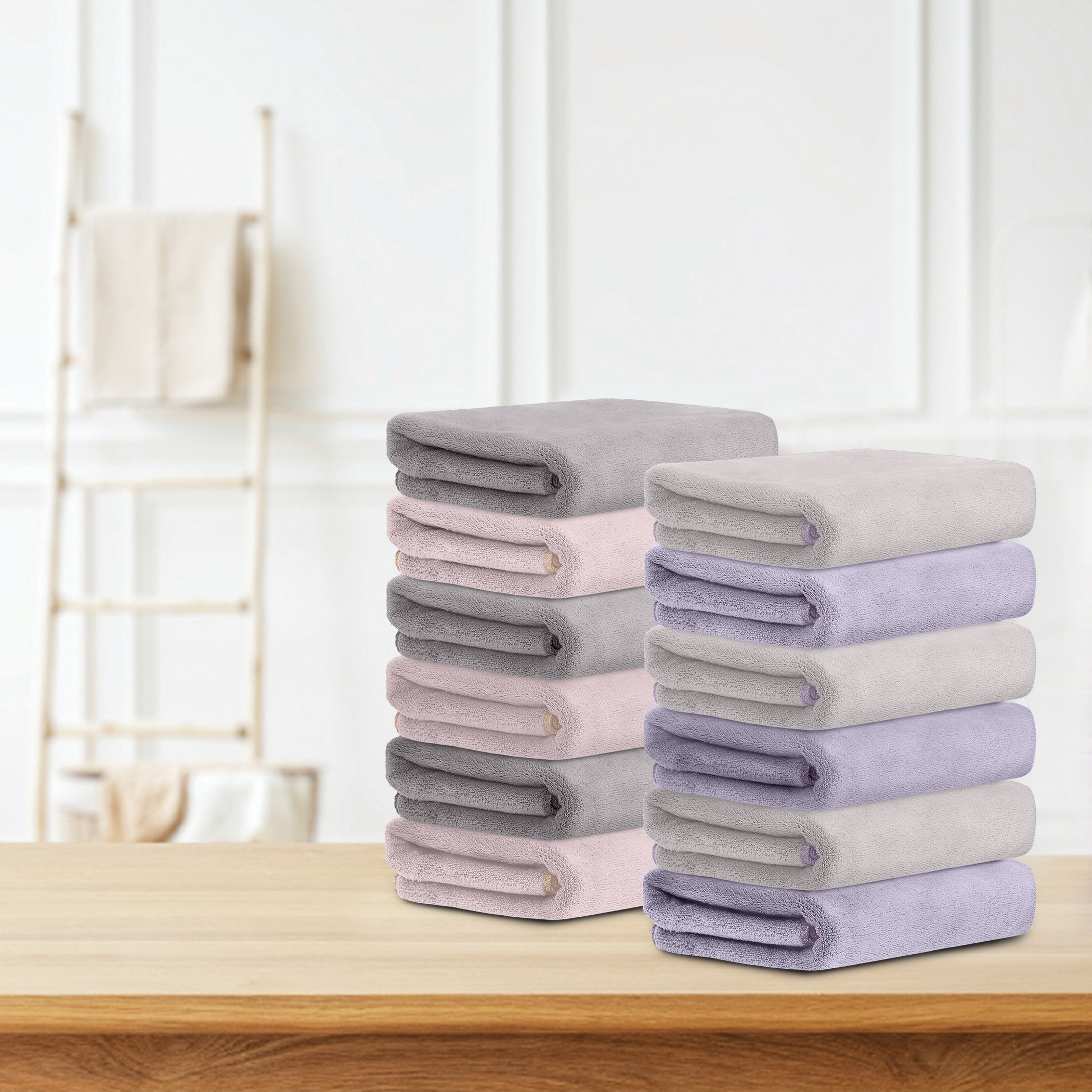 HOUSSE Microfiber Face Towel | Super Soft & Quick Absorbent |Multi Usage 30 x 30 cm, 450 GSM | for All Ages | (Set of 4,and 6)