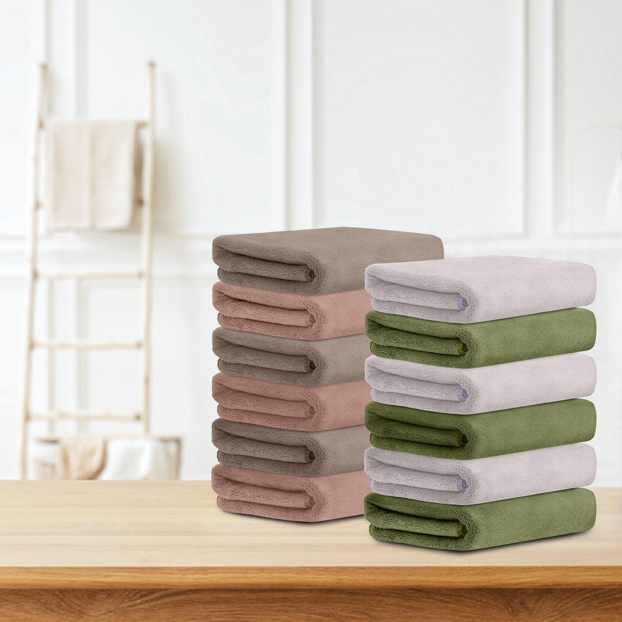 HOUSSE Microfiber Face Towel | Super Soft & Quick Absorbent |Multi Usage 30 x 30 cm, 450 GSM | for All Ages | (Set of 4,and 6)