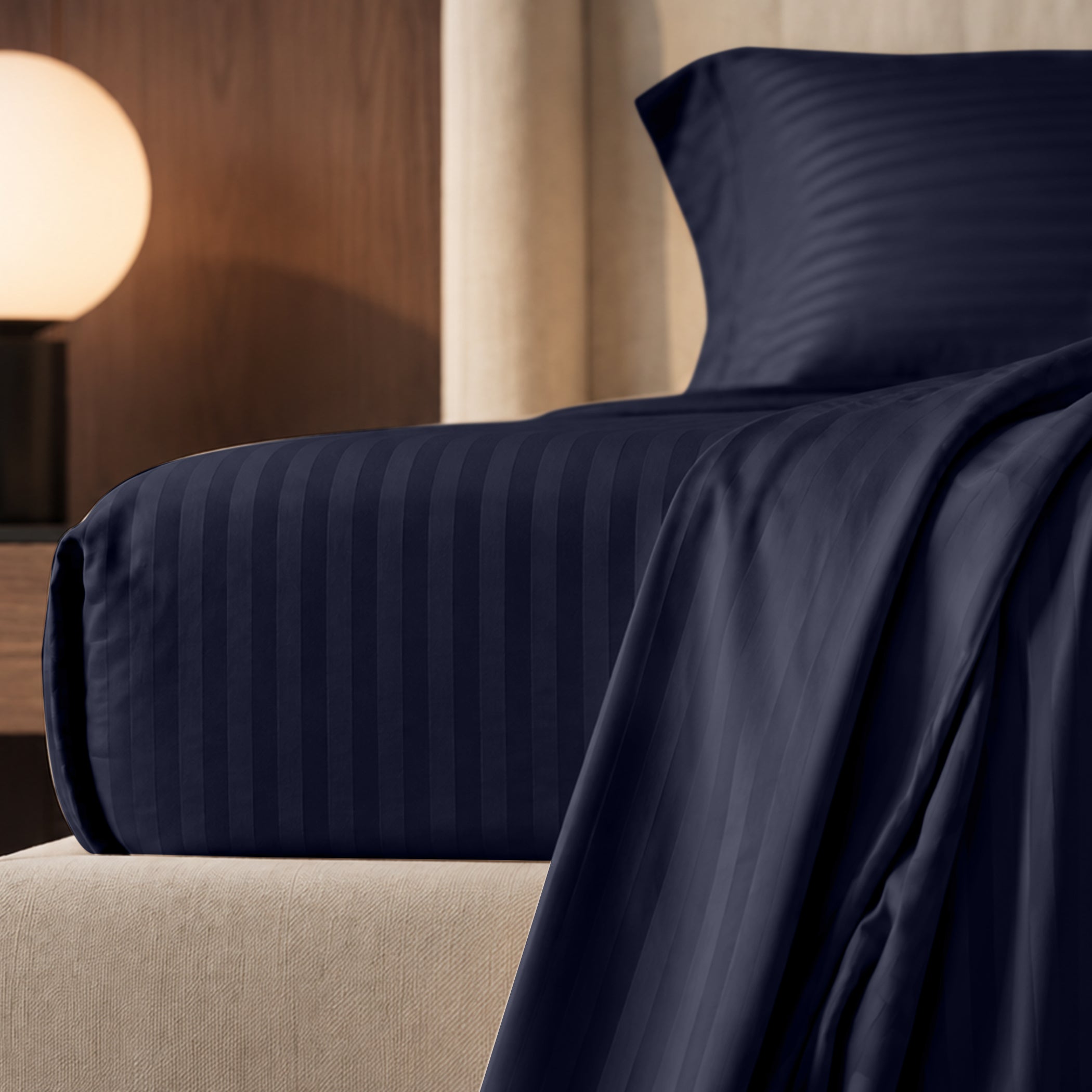 Stripe Glace 400 TC Cotton Bedsheet