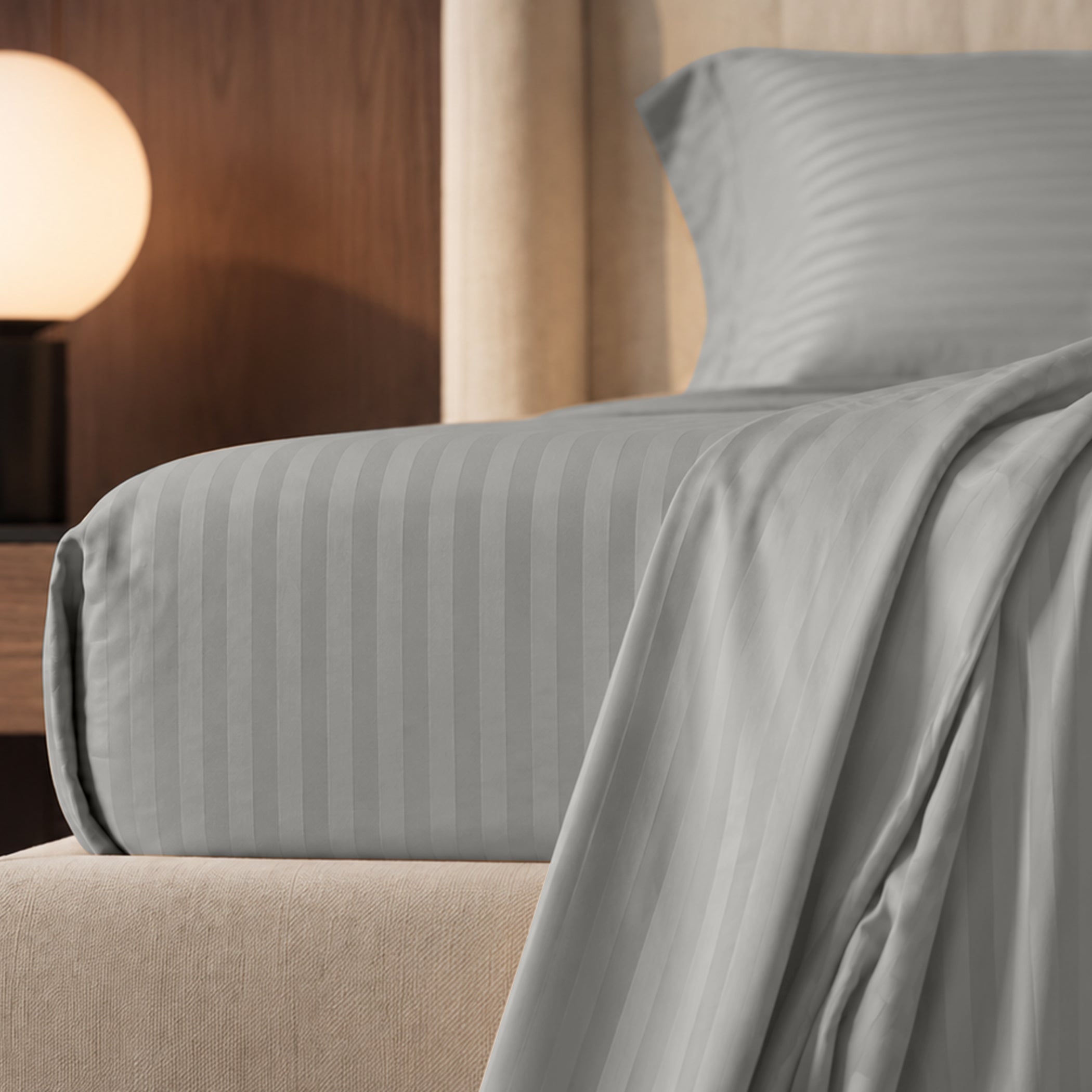 Stripe Glace 400 TC Cotton Bedsheet