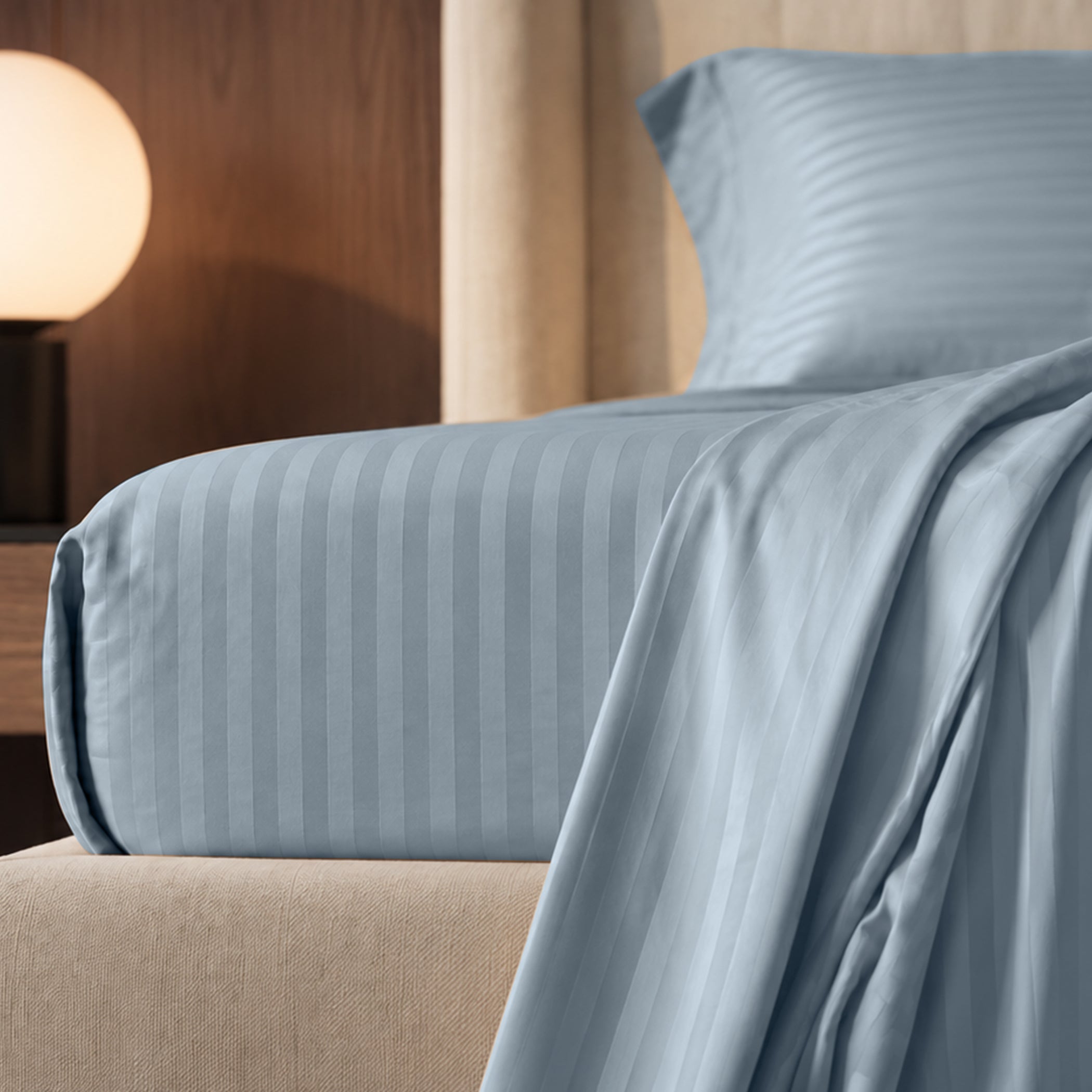 Stripe Glace 400 TC Cotton Bedsheet