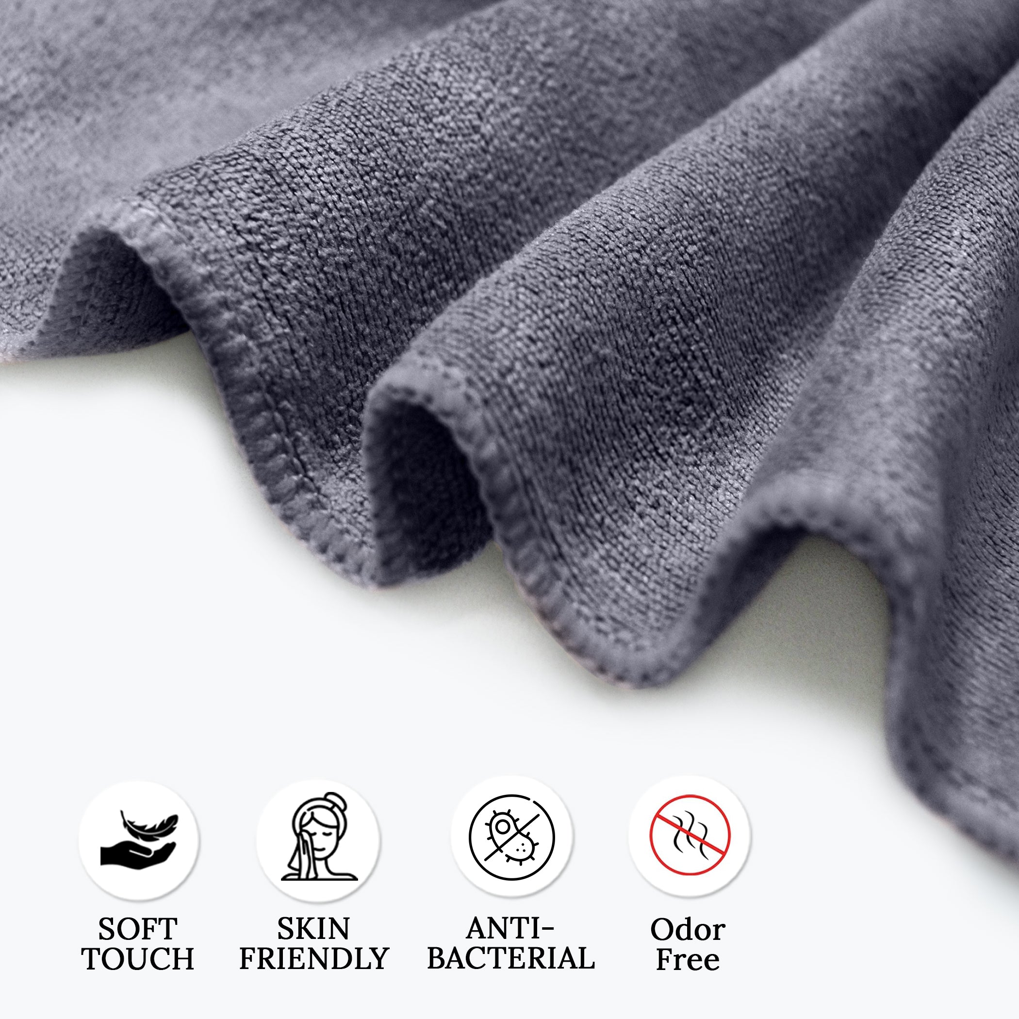 HOUSSE Microfiber Face Towel | Super Soft & Quick Absorbent |Multi Usage 30 x 30 cm, 450 GSM | for All Ages | (Set of 4,and 6)
