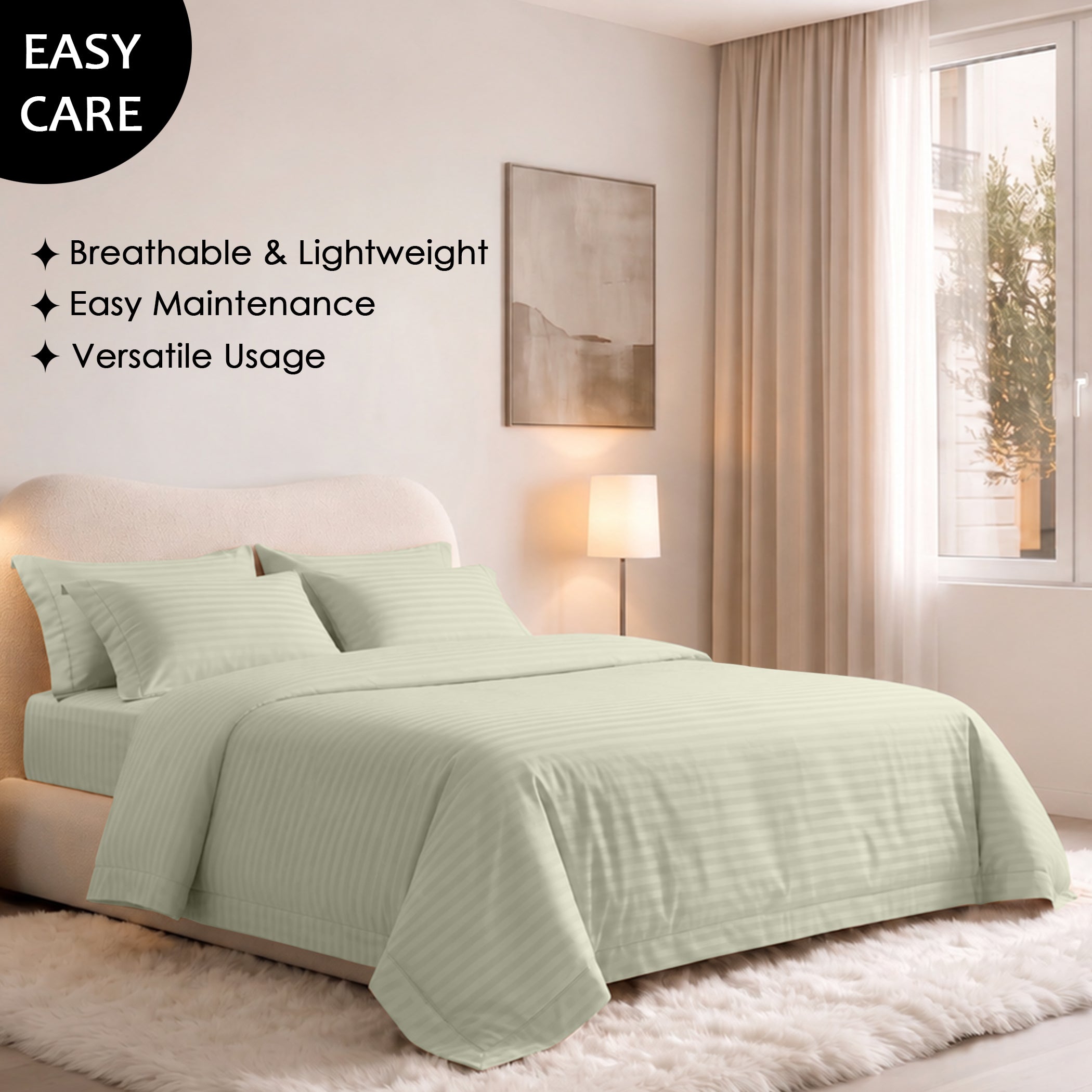 Stripe Glace 400 TC Cotton Bedsheet