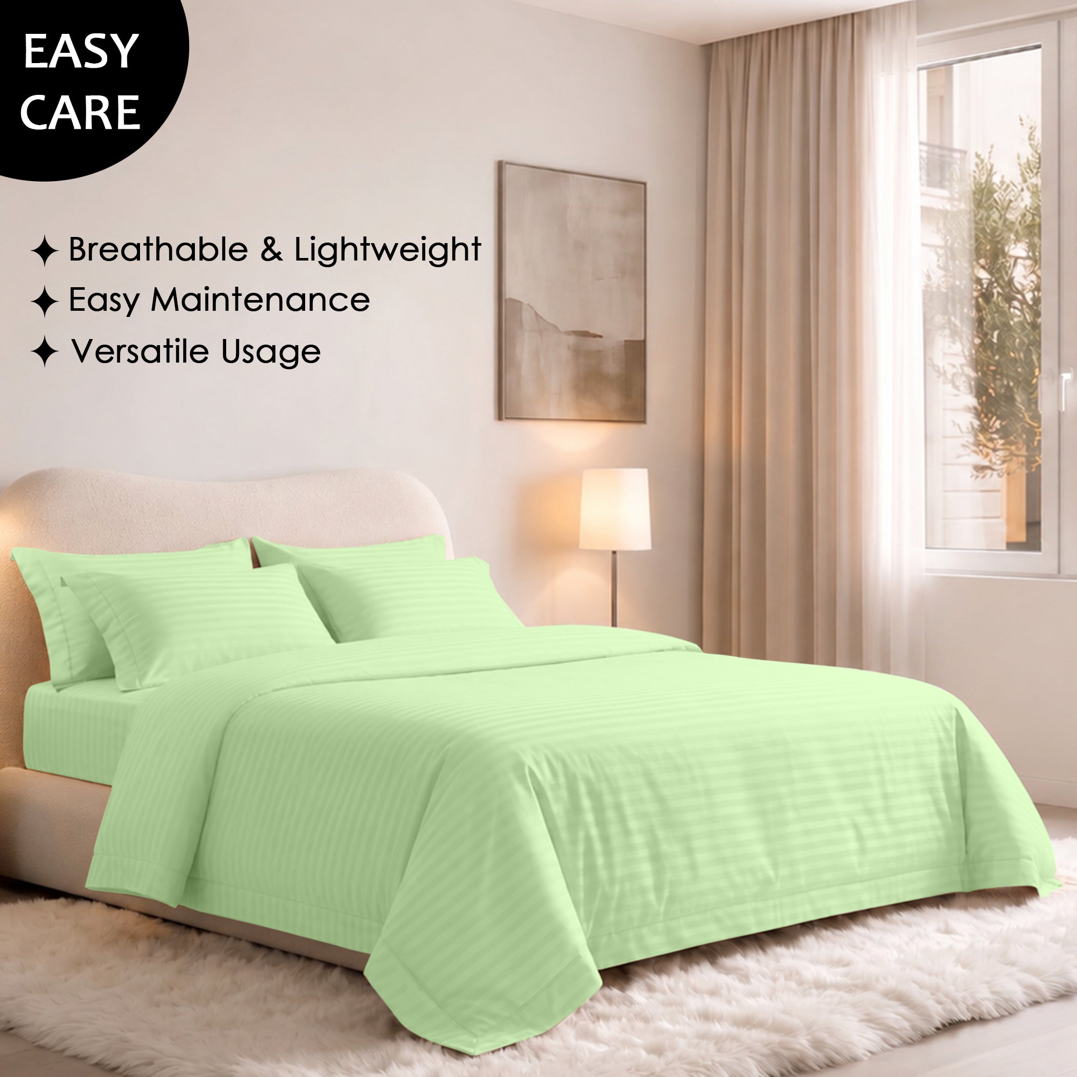 Stripe Glace 400 TC Cotton Bedsheet