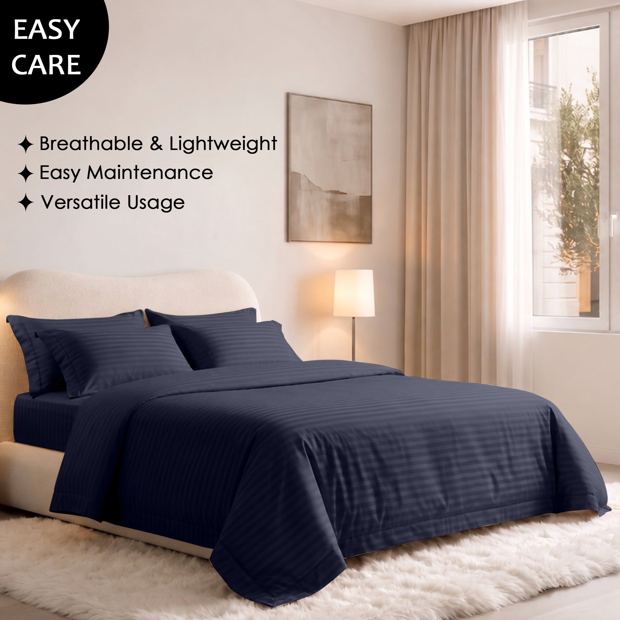 Stripe Glace 400 TC Cotton Bedsheet