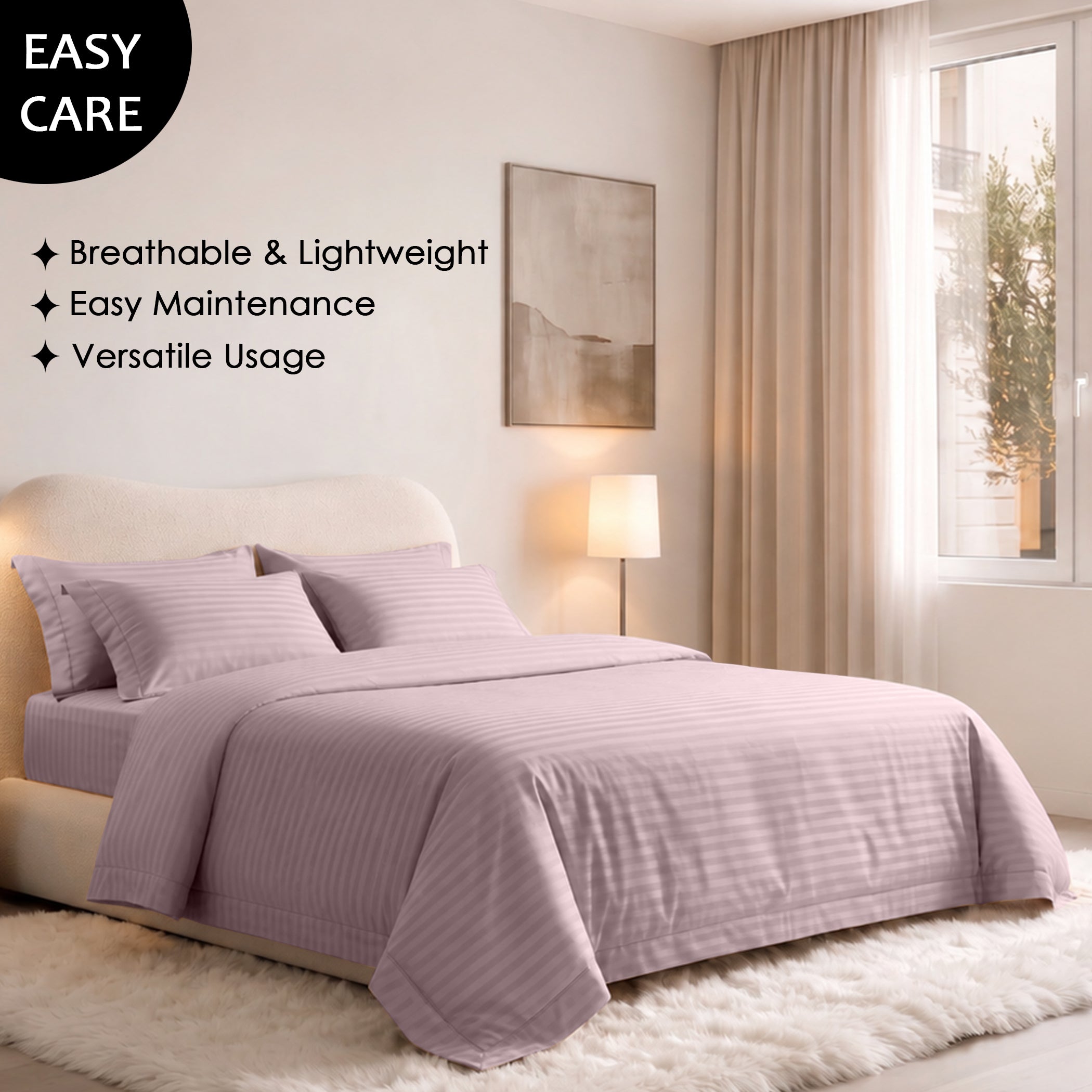 Stripe Glace 400 TC Cotton Bedsheet