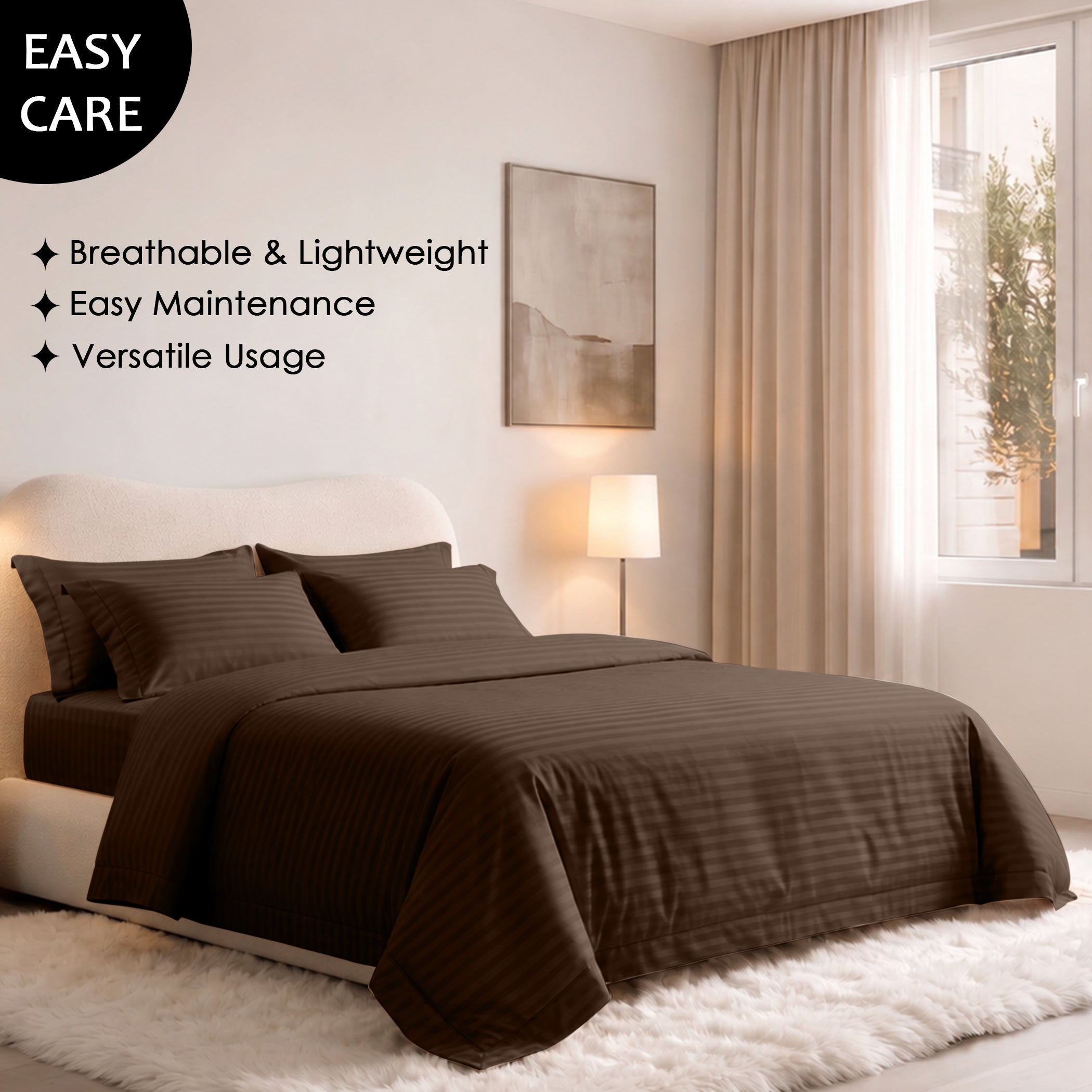 Stripe Glace 400 TC Cotton Bedsheet