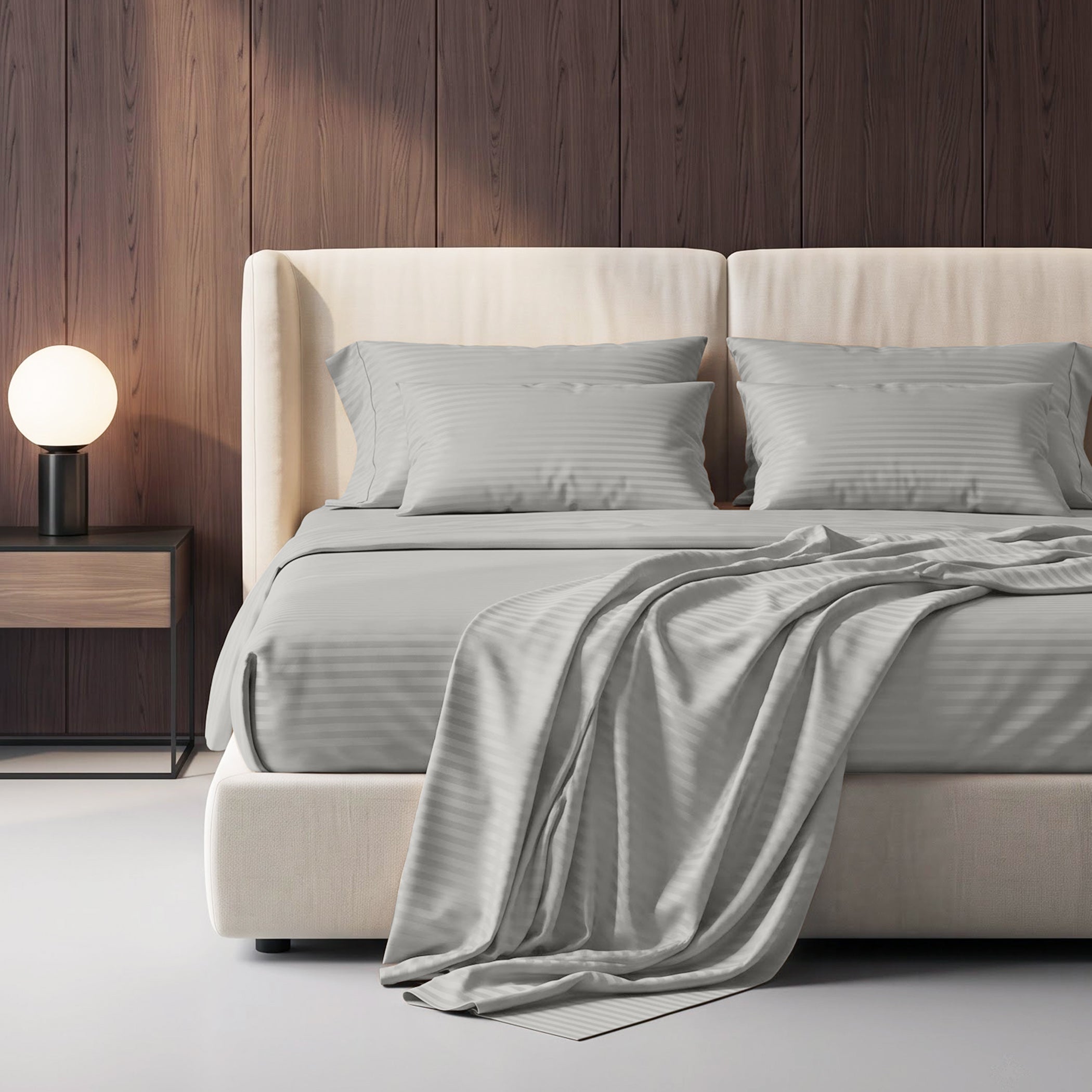 Stripe Glace 400 TC Cotton Bedsheet