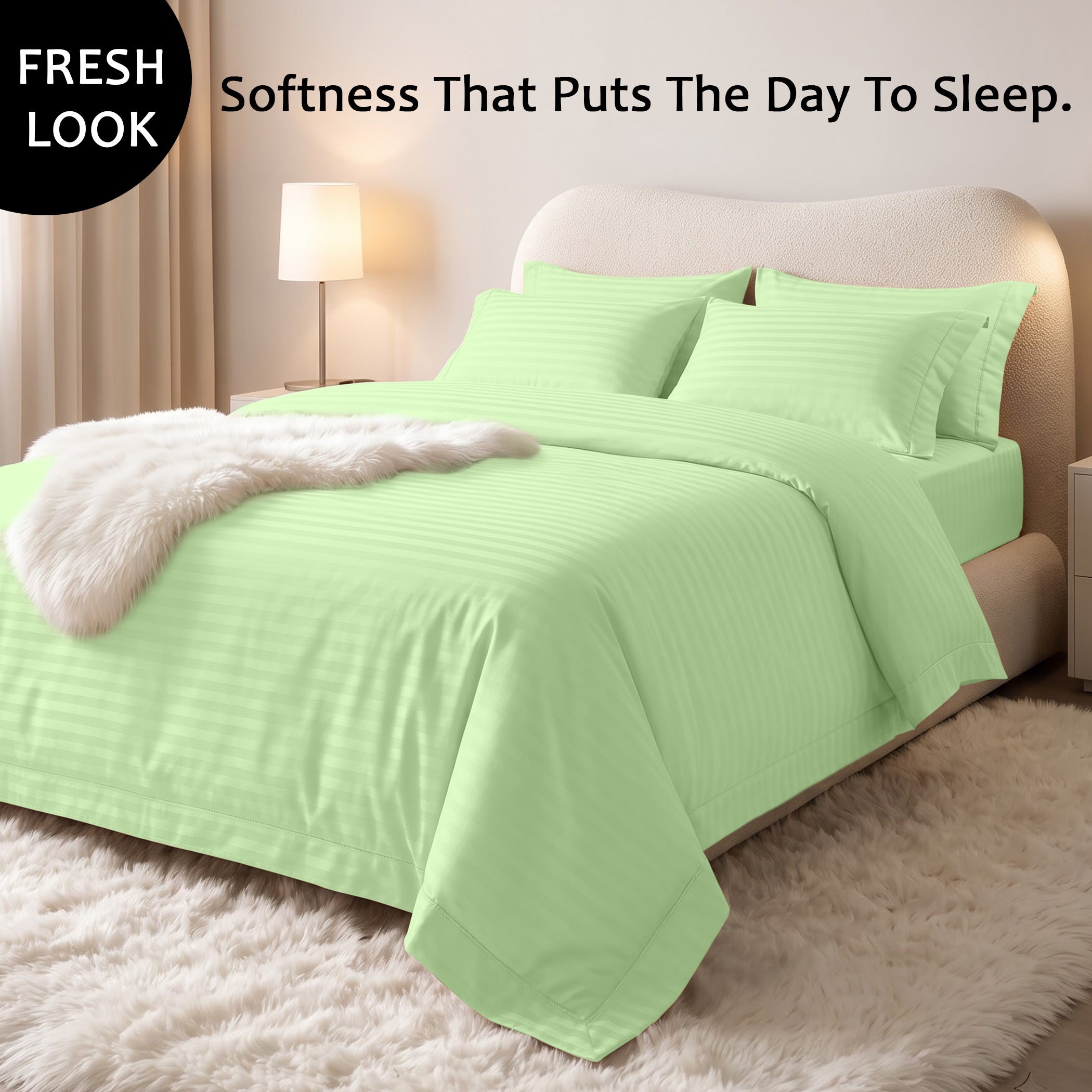 Stripe Glace 400 TC Cotton Bedsheet
