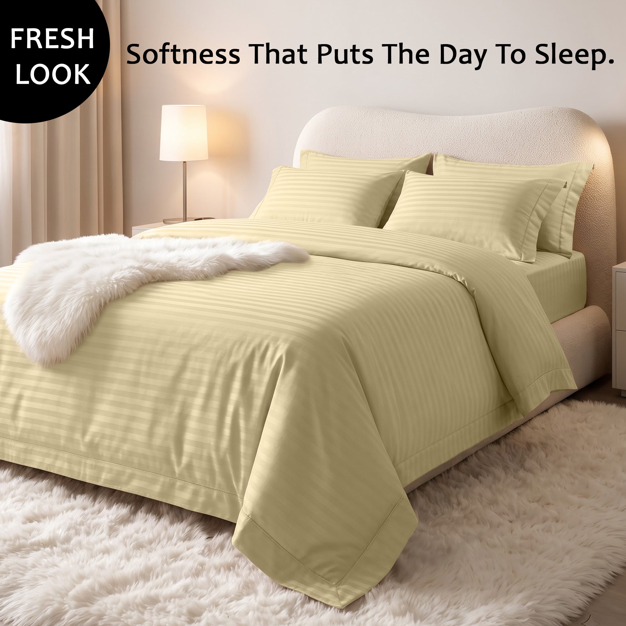 Stripe Glace 400 TC Cotton Bedsheet