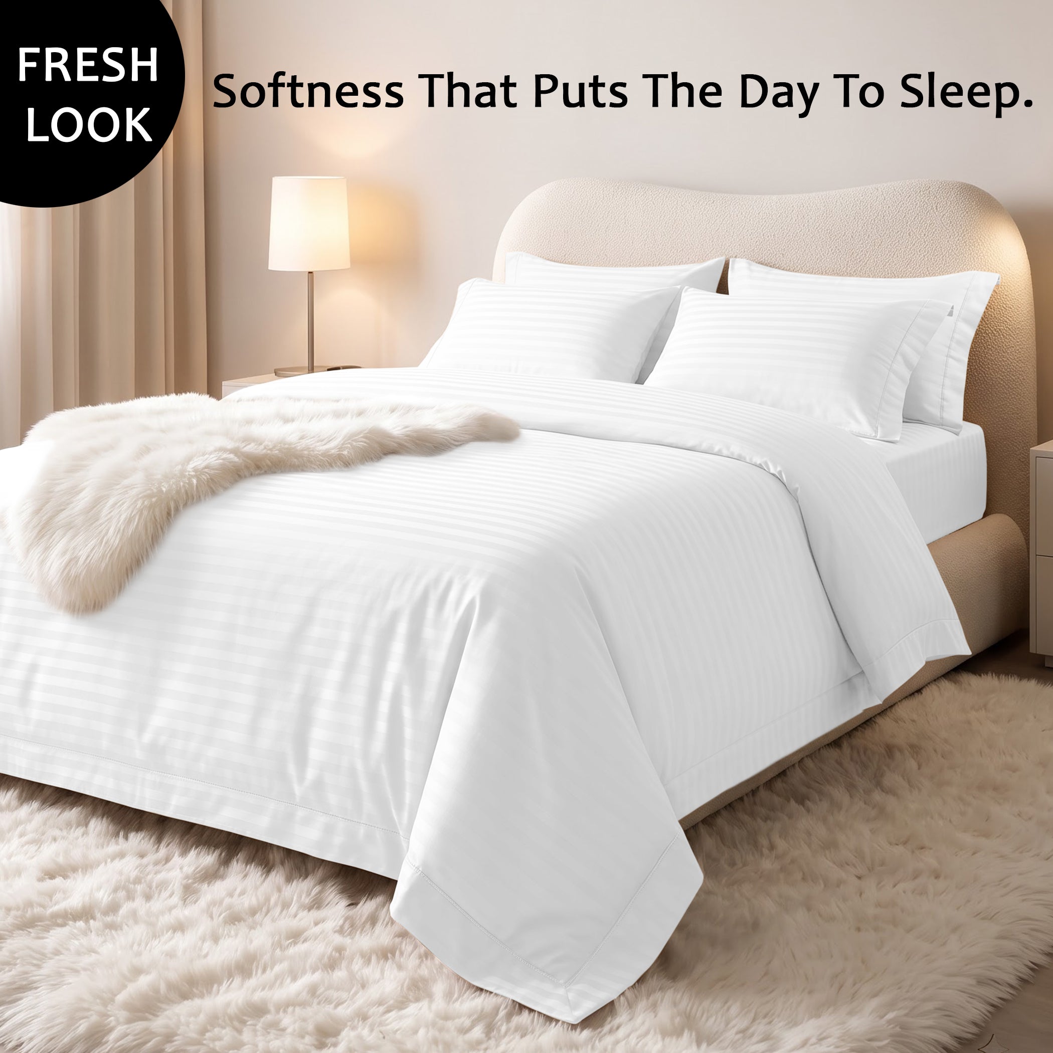 Stripe Glace 400 TC Cotton Bedsheet