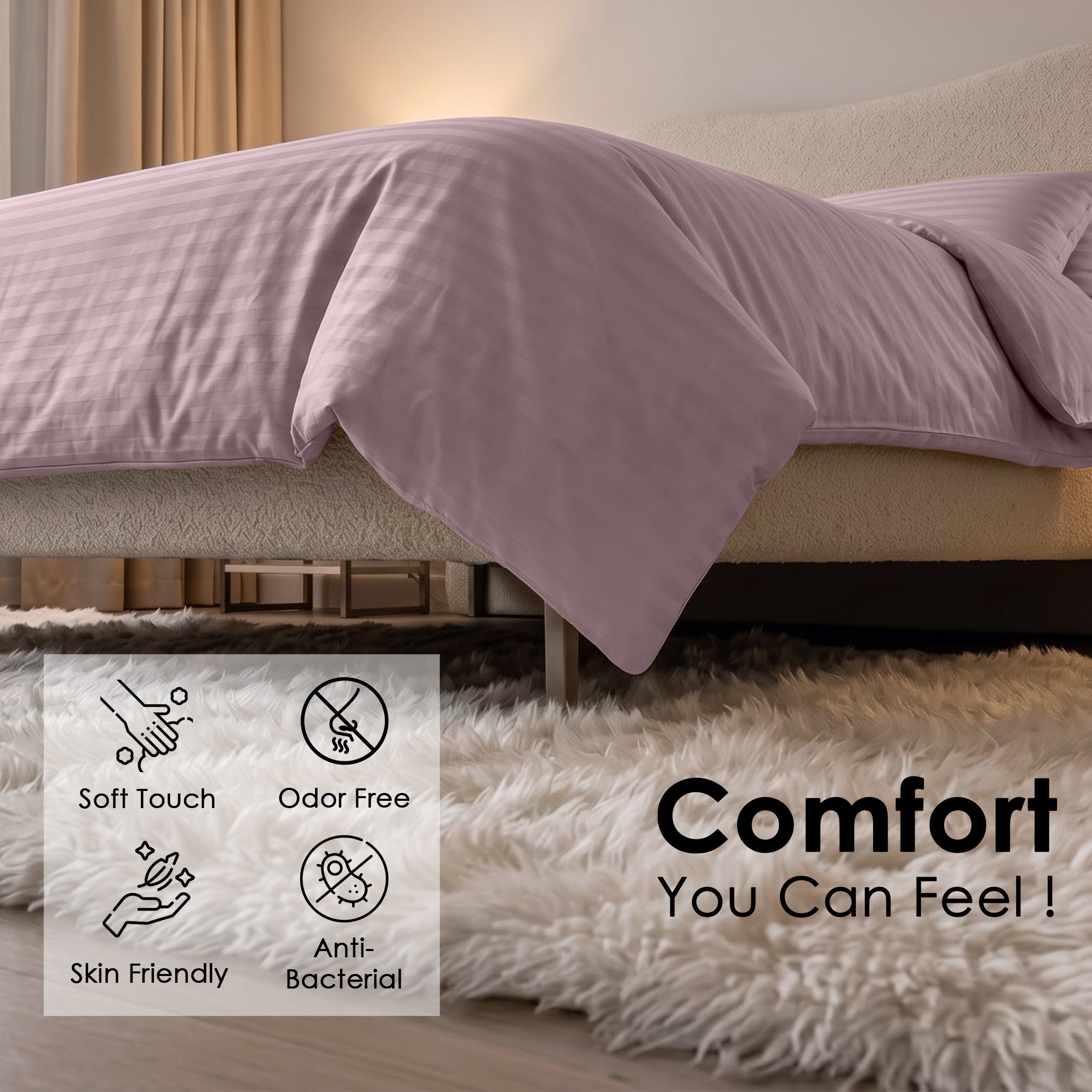 Stripe Glace 400 TC Cotton Bedsheet