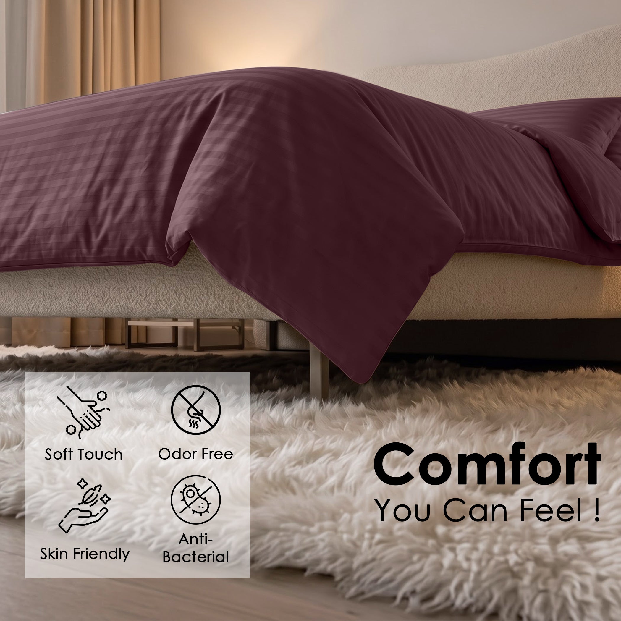 Stripe Glace 400 TC Cotton Bedsheet