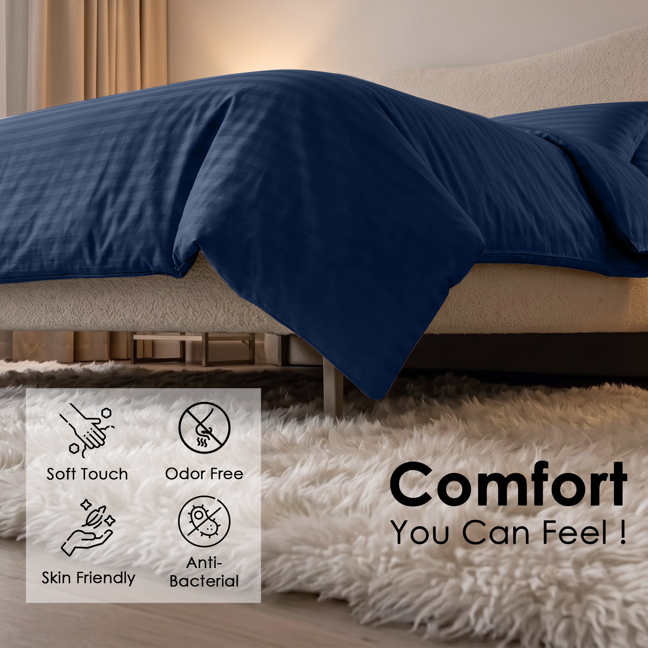 Stripe Glace 400 TC Cotton Bedsheet