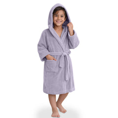 HOUSSE Bathrobe | 450 GSM Microfiber Solid Bathrobes for Kids | Solid Bathrobes, Highly Absorbent, Super Soft Bathrobe With Hoodie And Belt | Lightweight & Warm | 102 cm Long | Size-L | Pack of 1