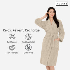 HOUSSE Microfiber Bathrobe 500 GSM | Solid Bathrobes, Highly Absorbent, Quick-Dry And Soft Bathrobe