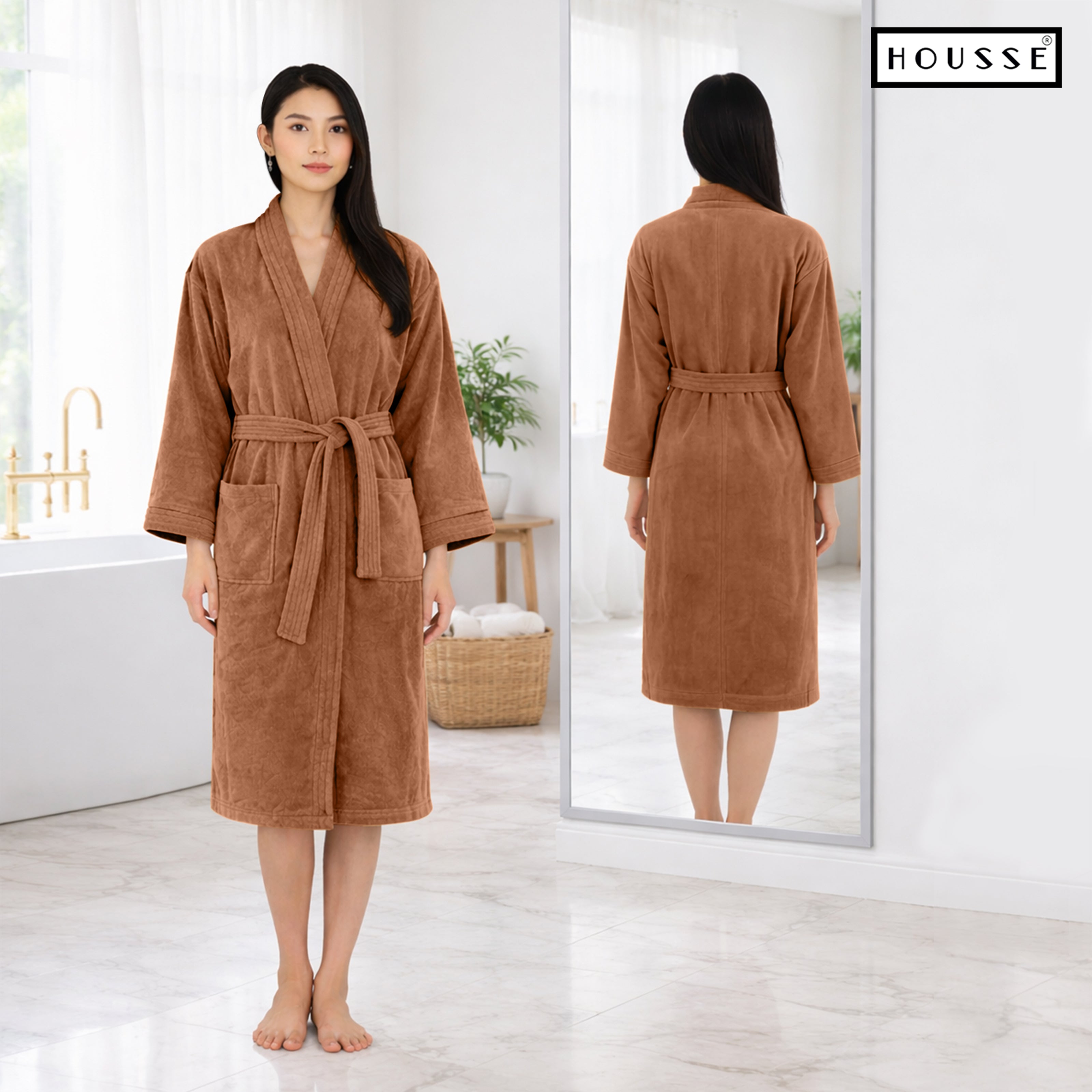 HOUSSE Microfiber Bathrobe 500 GSM | Solid Bathrobes, Highly Absorbent, Quick-Dry And Soft Bathrobe