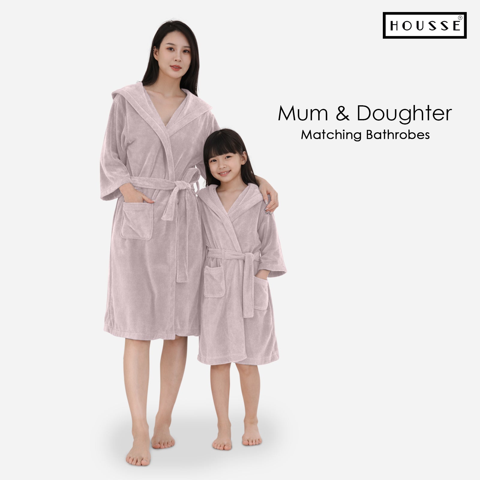 HOUSSE Bathrobe | 450 GSM Microfiber Solid Bathrobes for Kids | Solid Bathrobes, Highly Absorbent, Super Soft Bathrobe With Hoodie And Belt | Lightweight & Warm | 102 cm Long | Size-L | Pack of 1