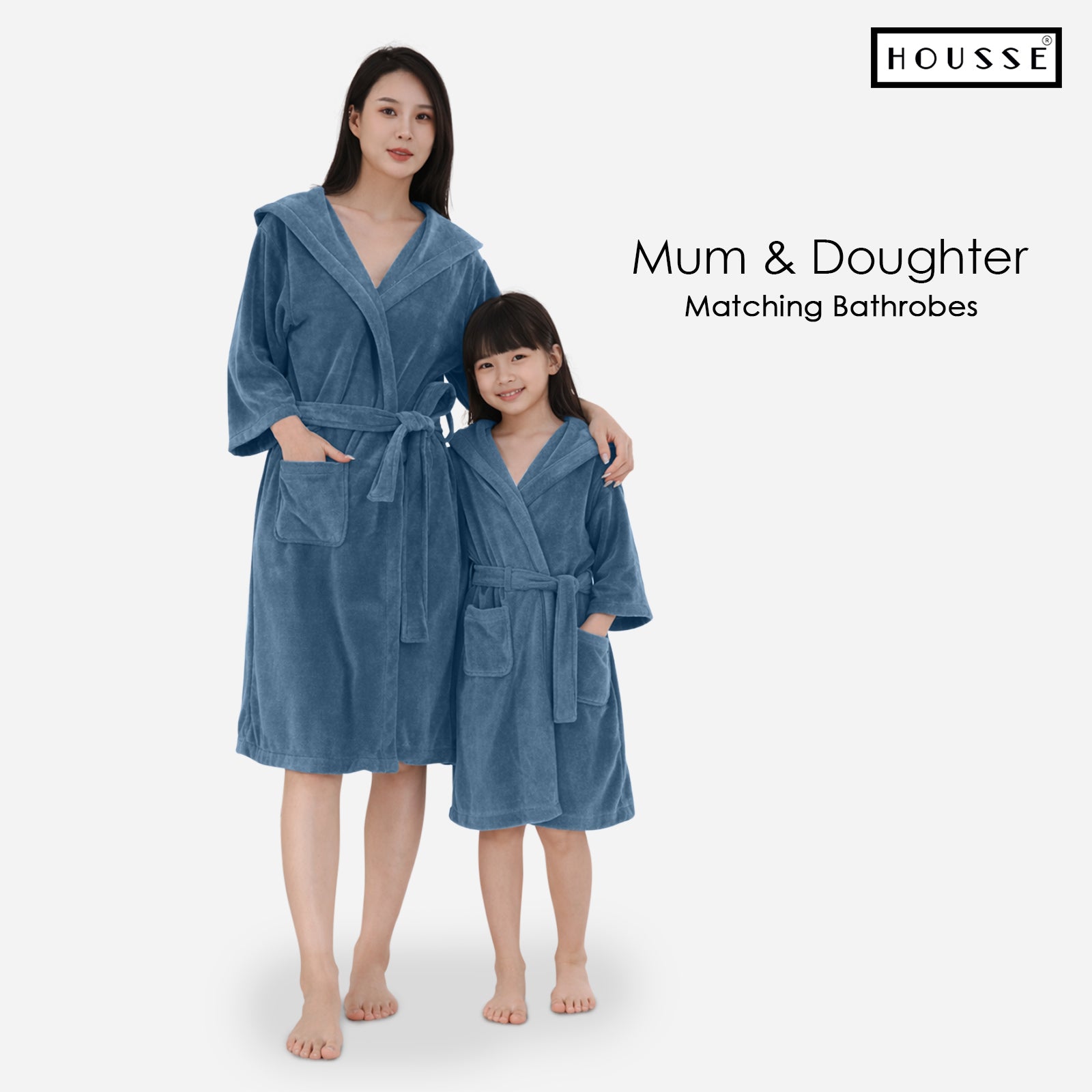 HOUSSE Bathrobe | 450 GSM Microfiber Solid Bathrobes for Kids | Solid Bathrobes, Highly Absorbent, Super Soft Bathrobe With Hoodie And Belt | Lightweight & Warm | 102 cm Long | Size-L | Pack of 1