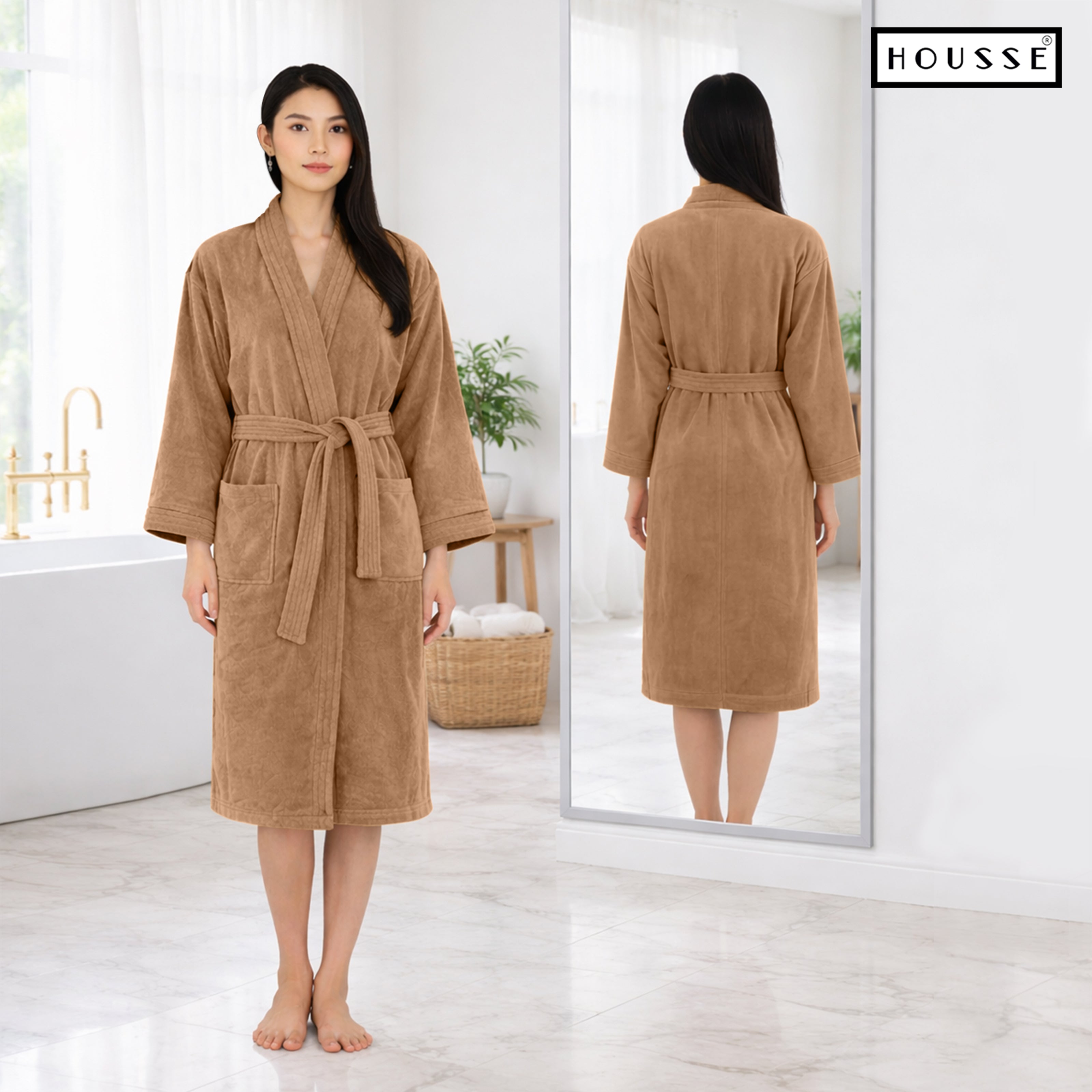 HOUSSE Microfiber Bathrobe 500 GSM | Solid Bathrobes, Highly Absorbent, Quick-Dry And Soft Bathrobe