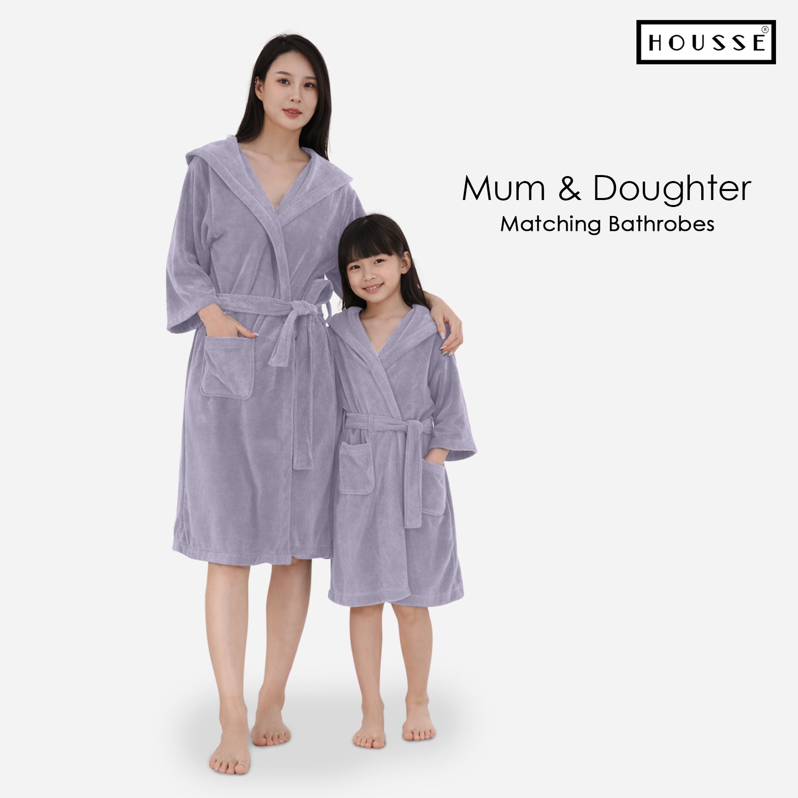 HOUSSE Bathrobe | 450 GSM Microfiber Solid Bathrobes for Kids | Solid Bathrobes, Highly Absorbent, Super Soft Bathrobe With Hoodie And Belt | Lightweight & Warm | 102 cm Long | Size-L | Pack of 1