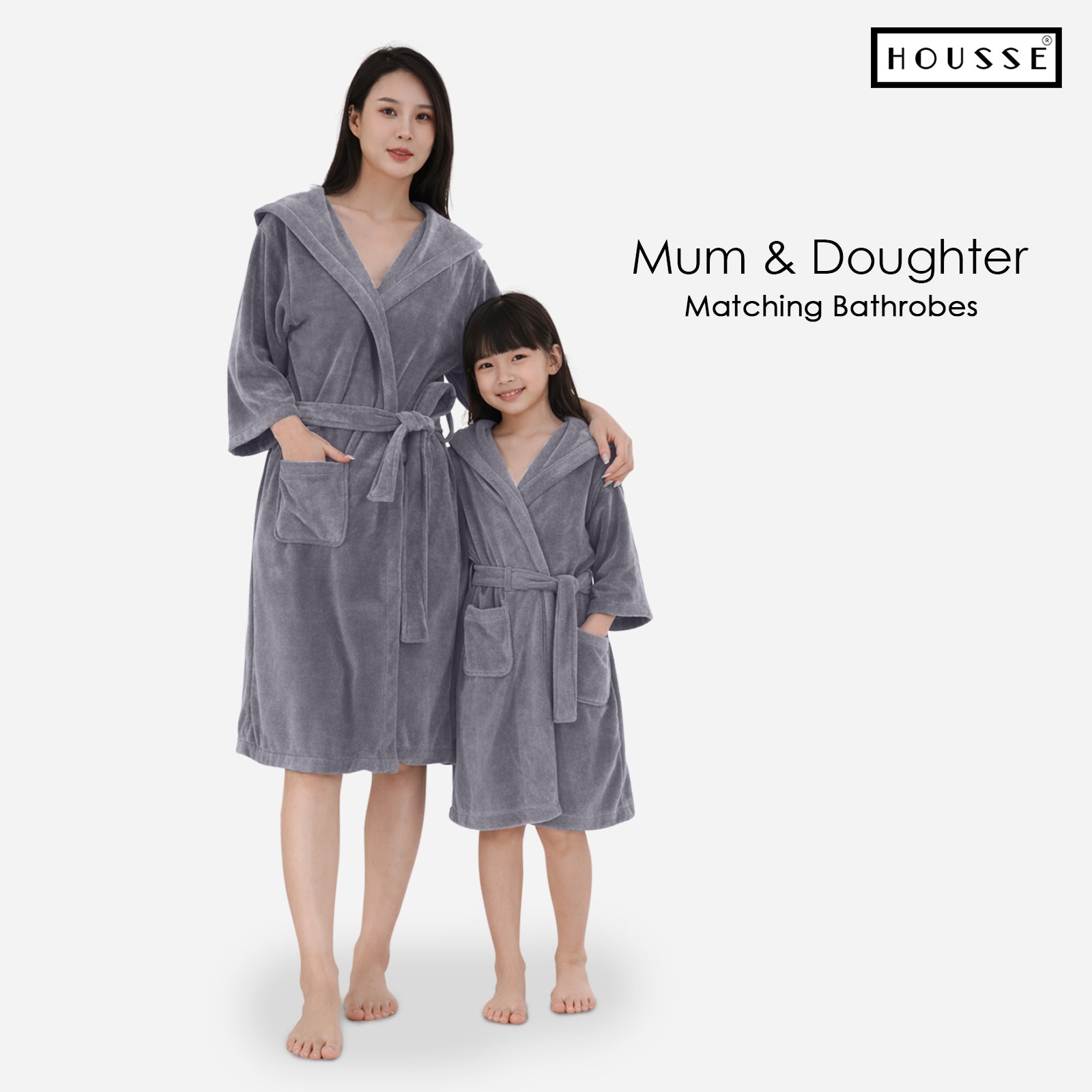 HOUSSE Bathrobe | 450 GSM Microfiber Solid Bathrobes for Kids | Solid Bathrobes, Highly Absorbent, Super Soft Bathrobe With Hoodie And Belt | Lightweight & Warm | 102 cm Long | Size-L | Pack of 1