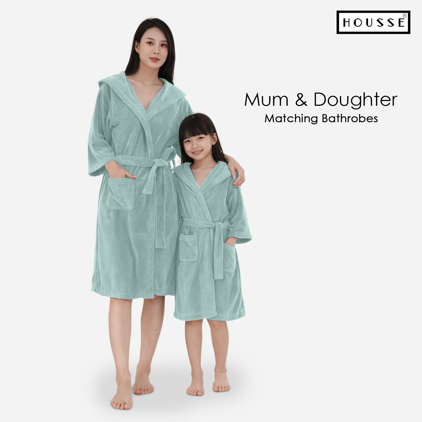 HOUSSE Bathrobe | 450 GSM Microfiber Solid Bathrobes for Kids | Solid Bathrobes, Highly Absorbent, Super Soft Bathrobe With Hoodie And Belt | Lightweight & Warm | 102 cm Long | Size-L | Pack of 1