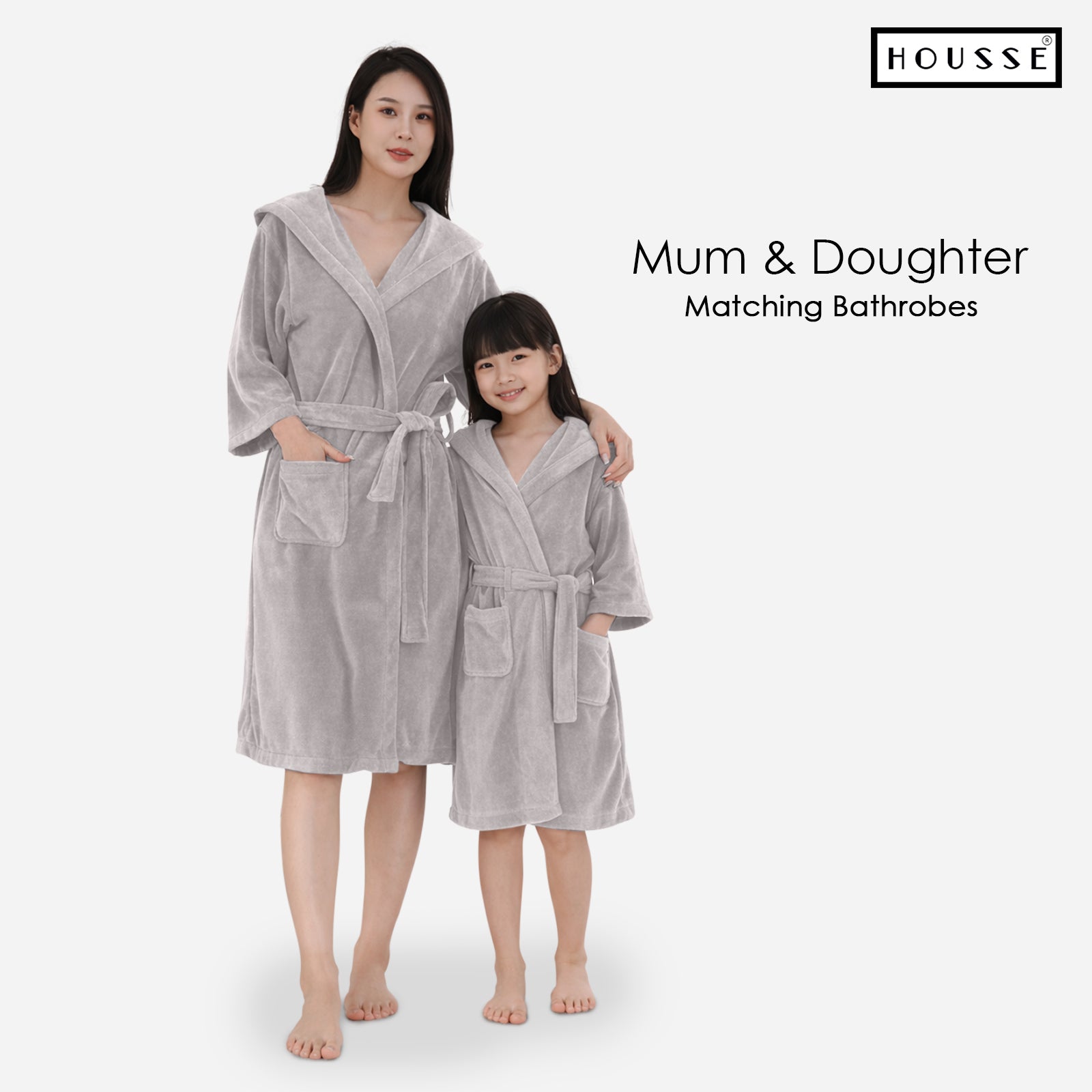 HOUSSE Bathrobe | 450 GSM Microfiber Solid Bathrobes for Kids | Solid Bathrobes, Highly Absorbent, Super Soft Bathrobe With Hoodie And Belt | Lightweight & Warm | 102 cm Long | Size-L | Pack of 1