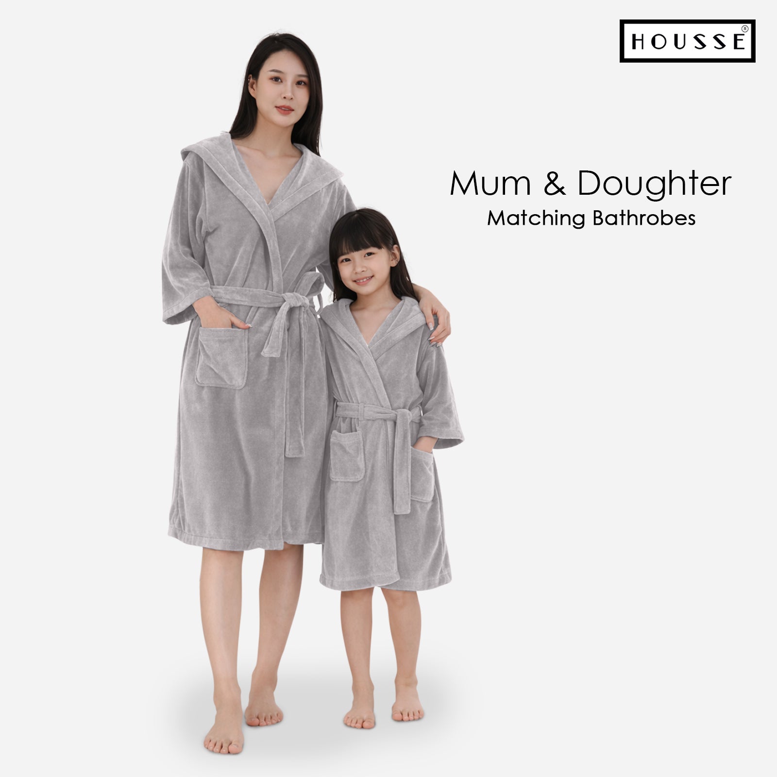 HOUSSE Bathrobe | 450 GSM Microfiber Solid Bathrobes for Kids | Solid Bathrobes, Highly Absorbent, Super Soft Bathrobe With Hoodie And Belt | Lightweight & Warm | 102 cm Long | Size-L | Pack of 1