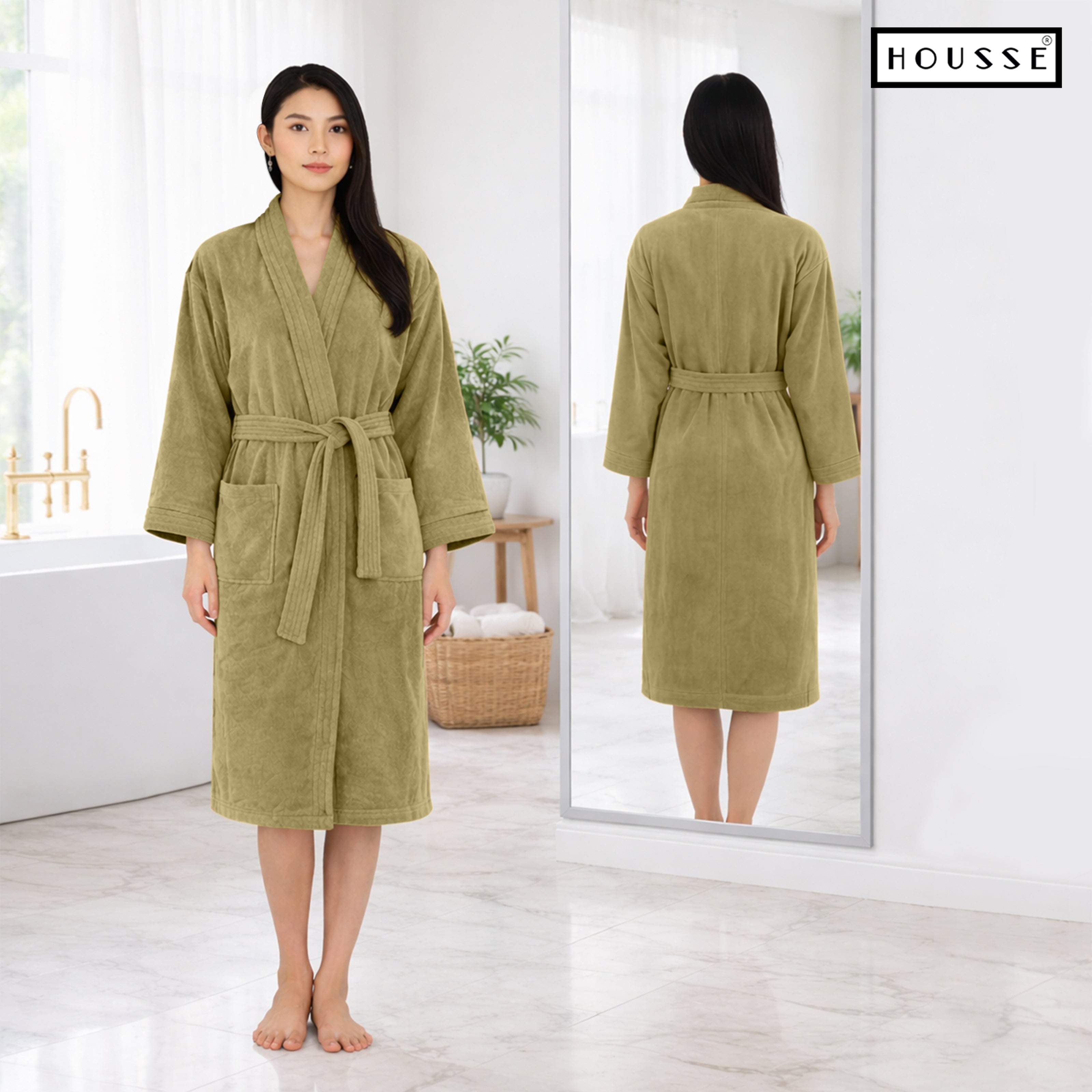 HOUSSE Microfiber Bathrobe 500 GSM | Solid Bathrobes, Highly Absorbent, Quick-Dry And Soft Bathrobe