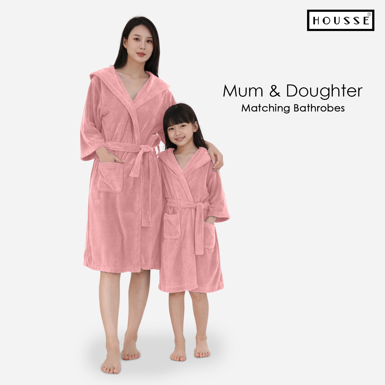 HOUSSE Bathrobe | 450 GSM Microfiber Solid Bathrobes for Kids | Solid Bathrobes, Highly Absorbent, Super Soft Bathrobe With Hoodie And Belt | Lightweight & Warm | 102 cm Long | Size-L | Pack of 1