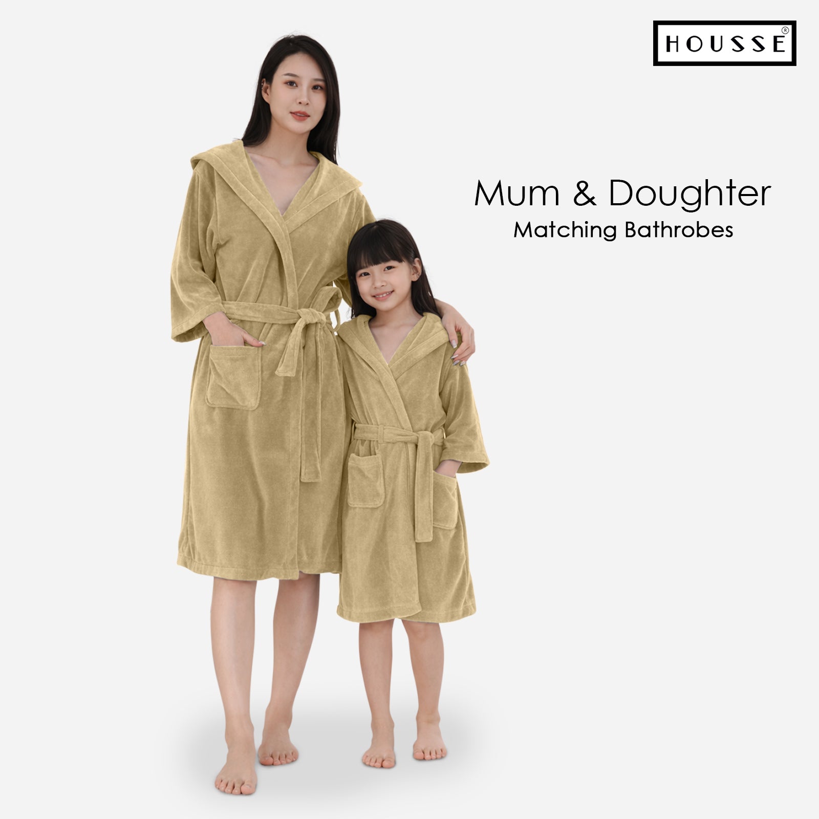 HOUSSE Bathrobe | 450 GSM Microfiber Solid Bathrobes for Kids | Solid Bathrobes, Highly Absorbent, Super Soft Bathrobe With Hoodie And Belt | Lightweight & Warm | 102 cm Long | Size-L | Pack of 1