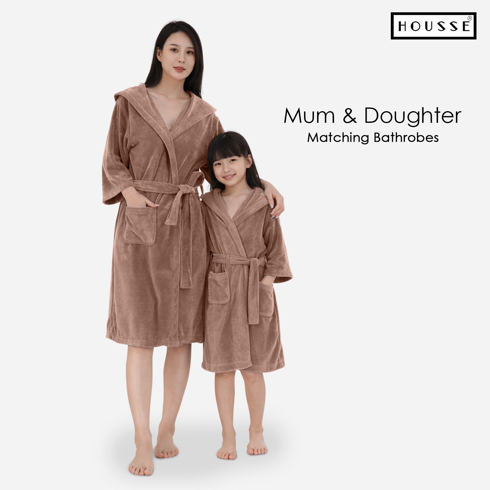 HOUSSE Bathrobe | 450 GSM Microfiber Solid Bathrobes for Kids | Solid Bathrobes, Highly Absorbent, Super Soft Bathrobe With Hoodie And Belt | Lightweight & Warm | 102 cm Long | Size-L | Pack of 1