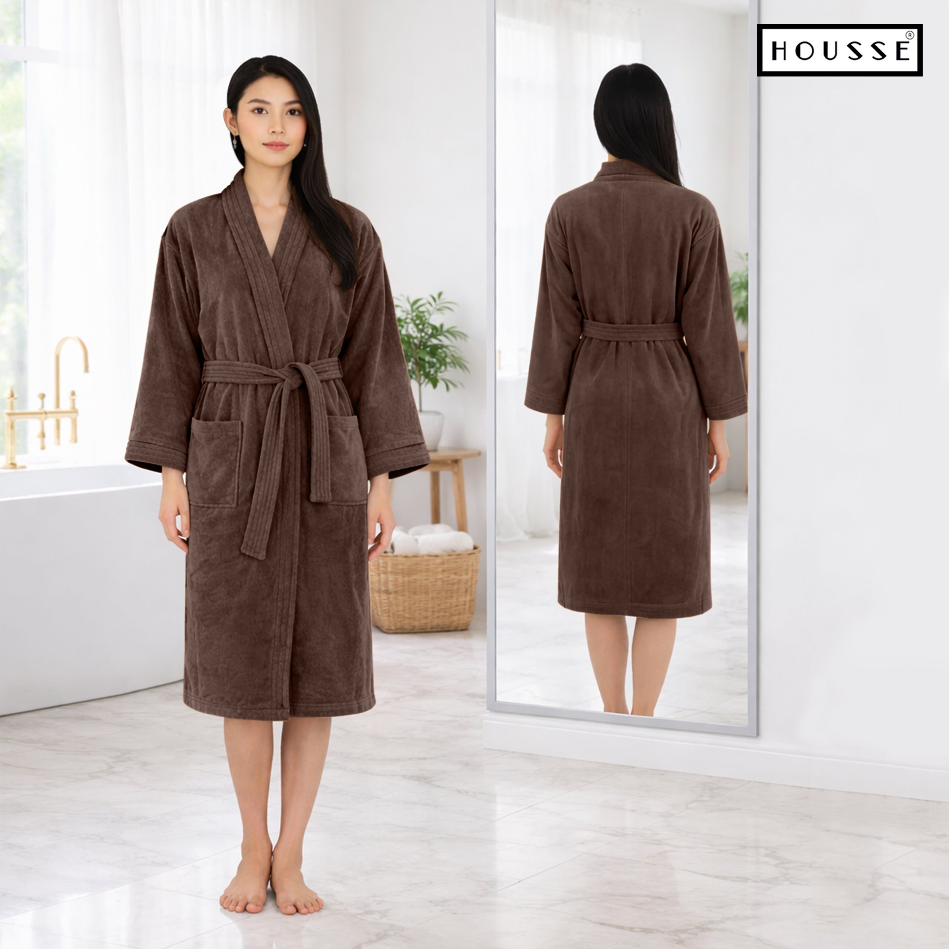 HOUSSE Microfiber Bathrobe 500 GSM | Solid Bathrobes, Highly Absorbent, Quick-Dry And Soft Bathrobe