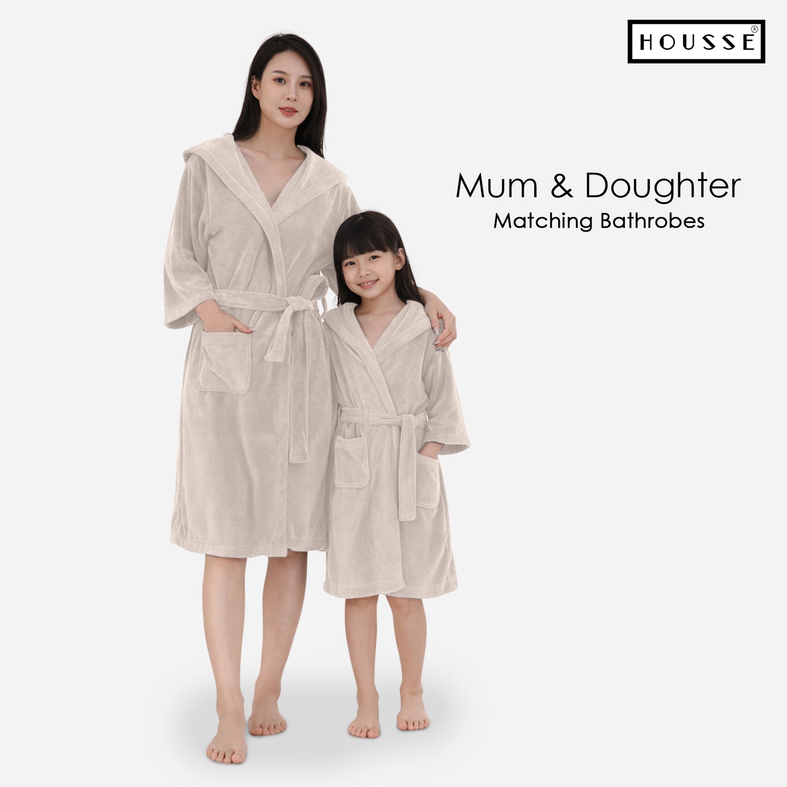 HOUSSE Bathrobe | 450 GSM Microfiber Solid Bathrobes for Kids | Solid Bathrobes, Highly Absorbent, Super Soft Bathrobe With Hoodie And Belt | Lightweight & Warm | 102 cm Long | Size-L | Pack of 1