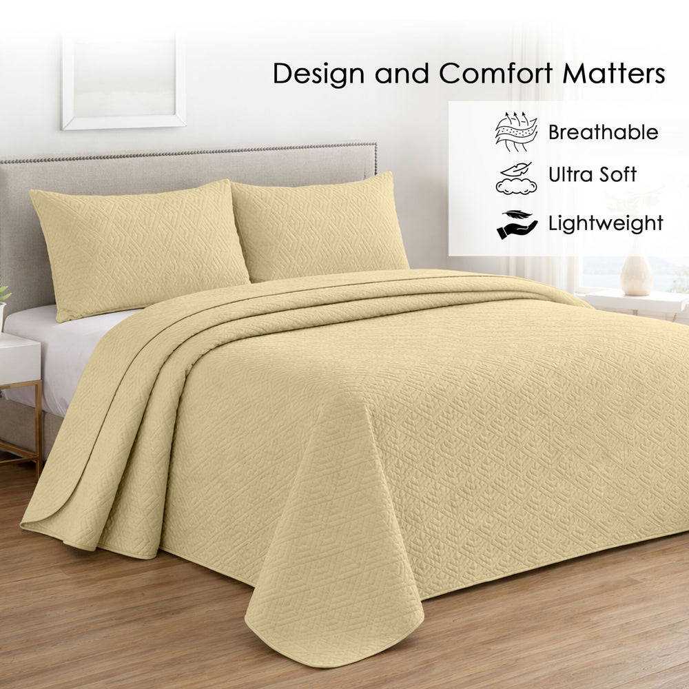 Plush Bedspread Bleached Sand - Image 3