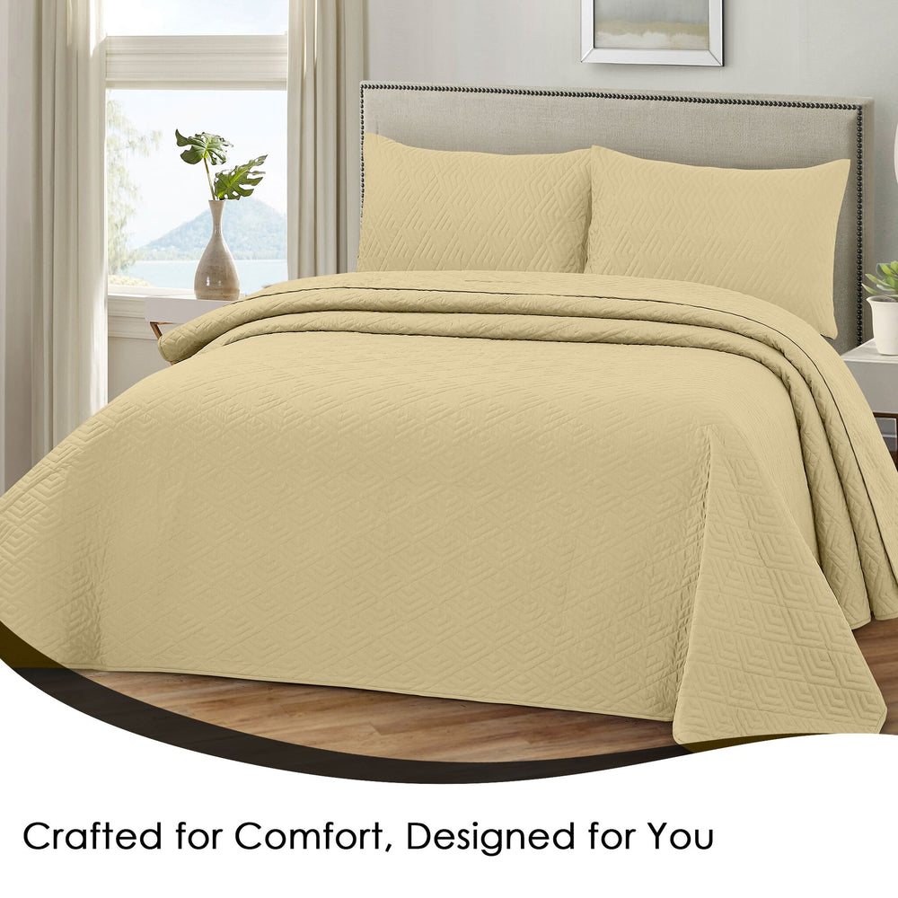 Plush Bedspread Bleached Sand - Image 4