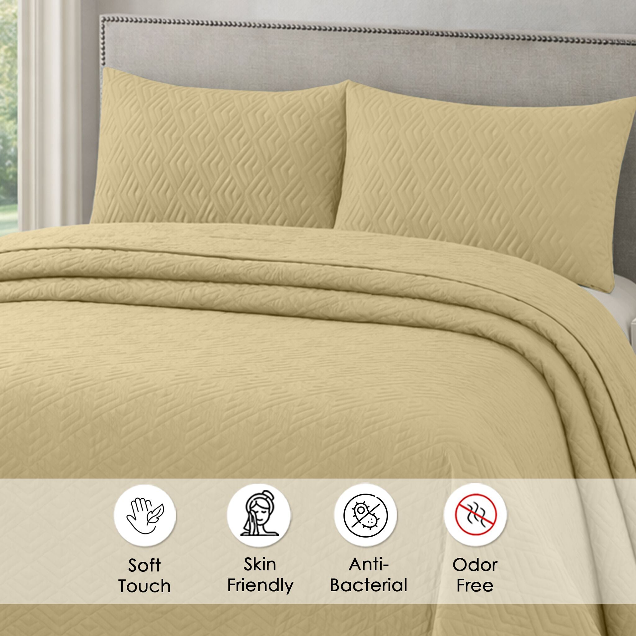 Plush Bedspread Bleached Sand - Image 5