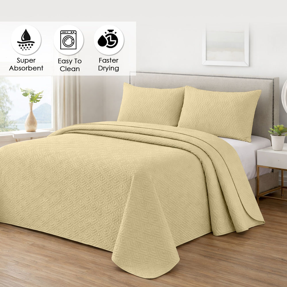 Plush Bedspread Bleached Sand - Image 6