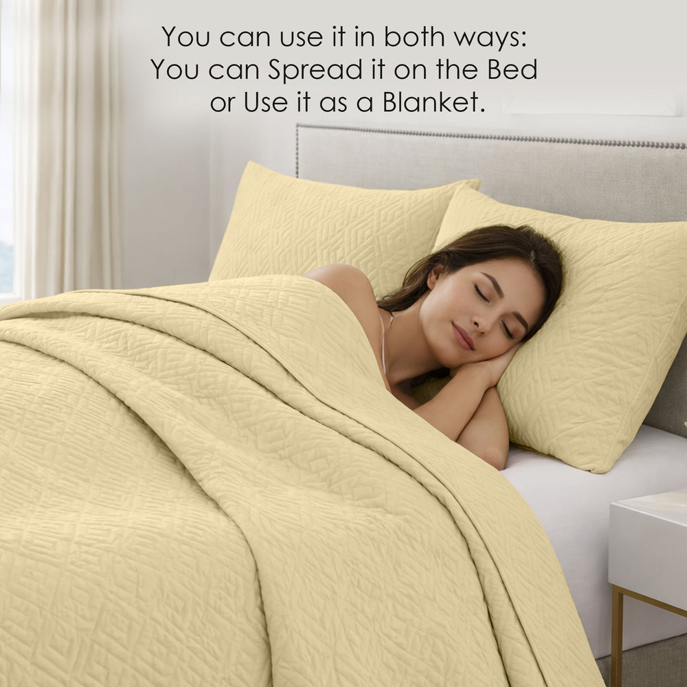 Plush Bedspread Bleached Sand - Image 8