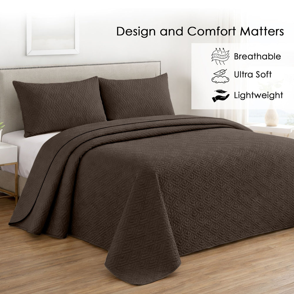 Plush Bedspread Coffee - Image 3